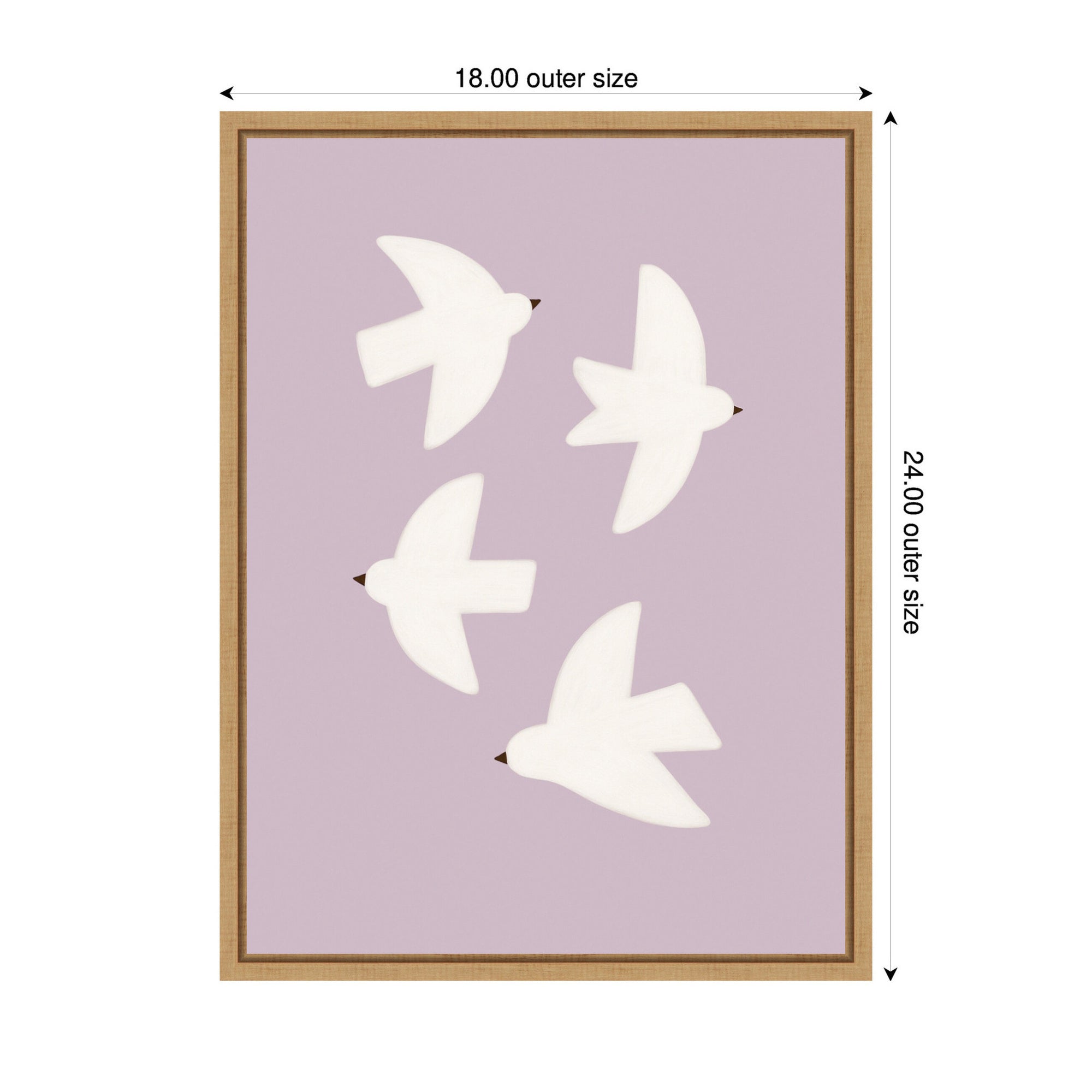 Minimalist Birds Poster 3 Purple by Laura Moss Framed Canvas Wall Art Print