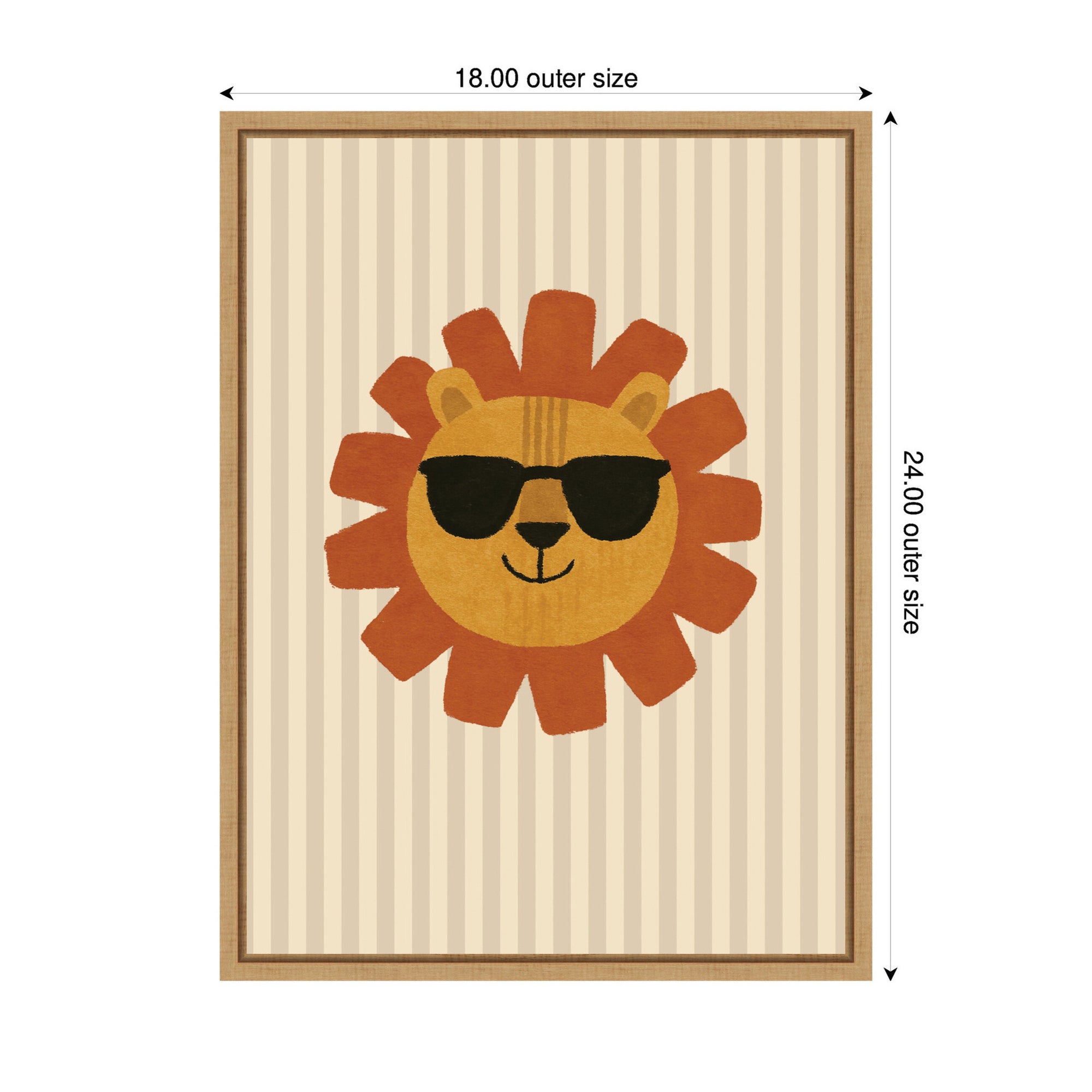 Cool Lion Rolled Poster Sunglasses by Laura Moss Framed Canvas Wall Art Print