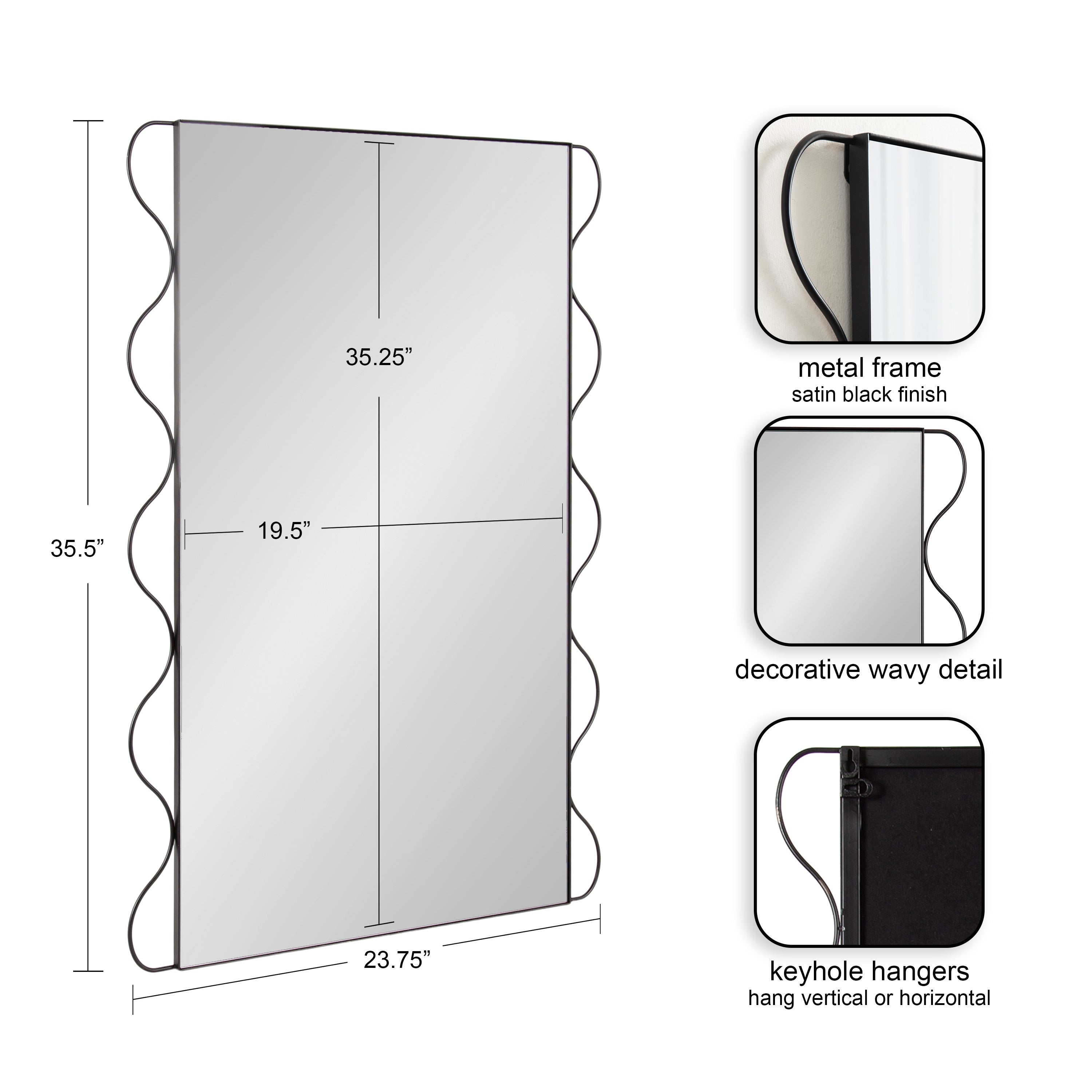 Wriggle Wavy Wall Mirror Metal