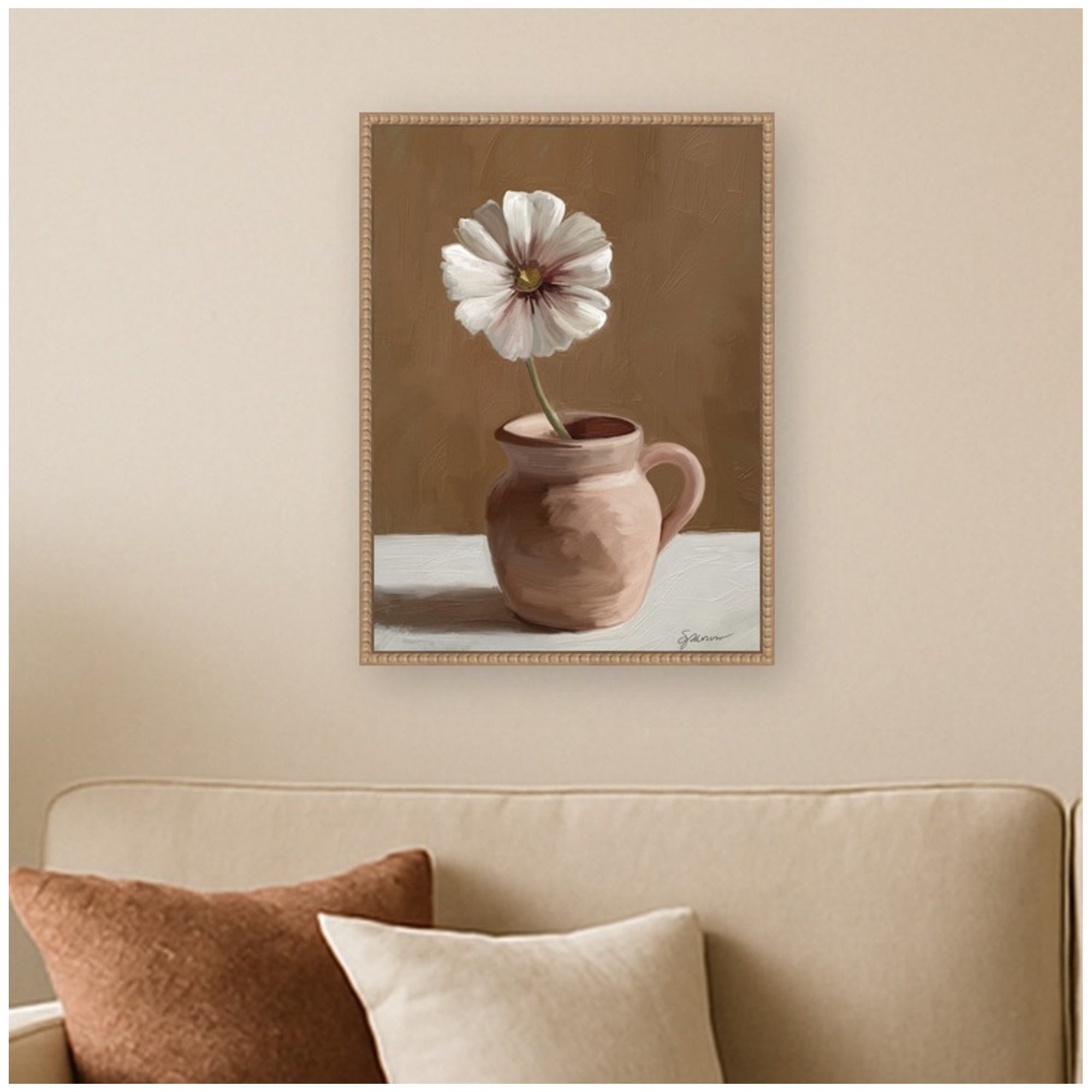 Framed Canvas 18x24 Sylvie Beaded Rustic Natural 7