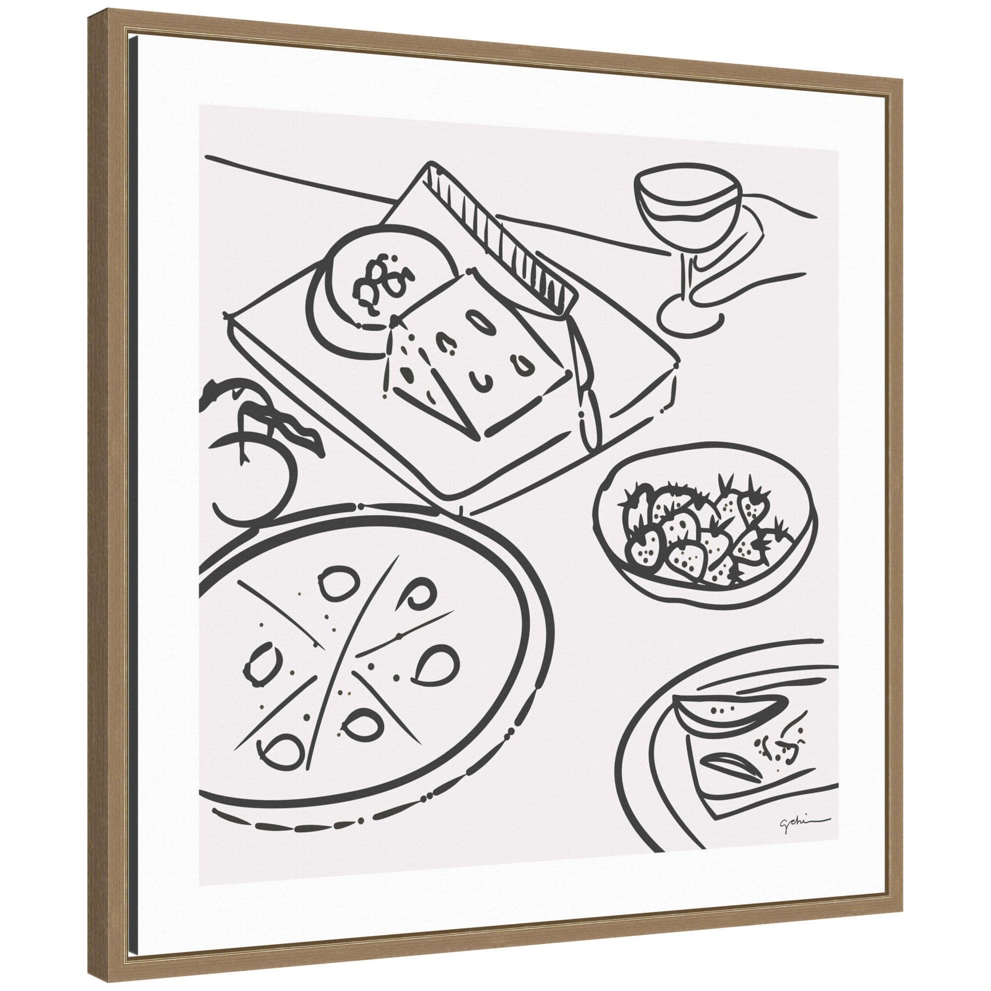 Dinner Club by Gabrielly Guedes Framed Canvas Wall Art Print