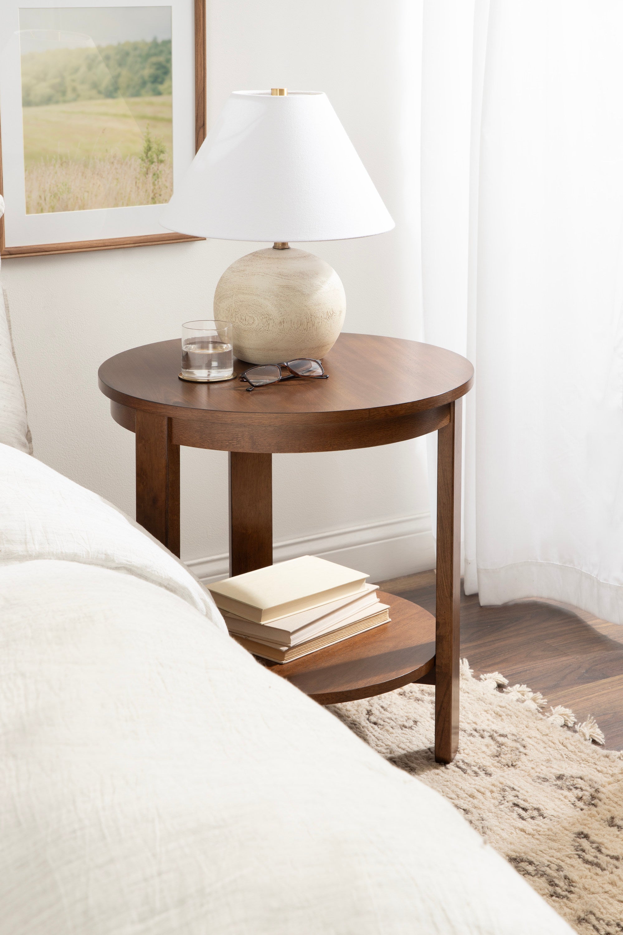 Side Table Walnut Brown 22x22x24 8