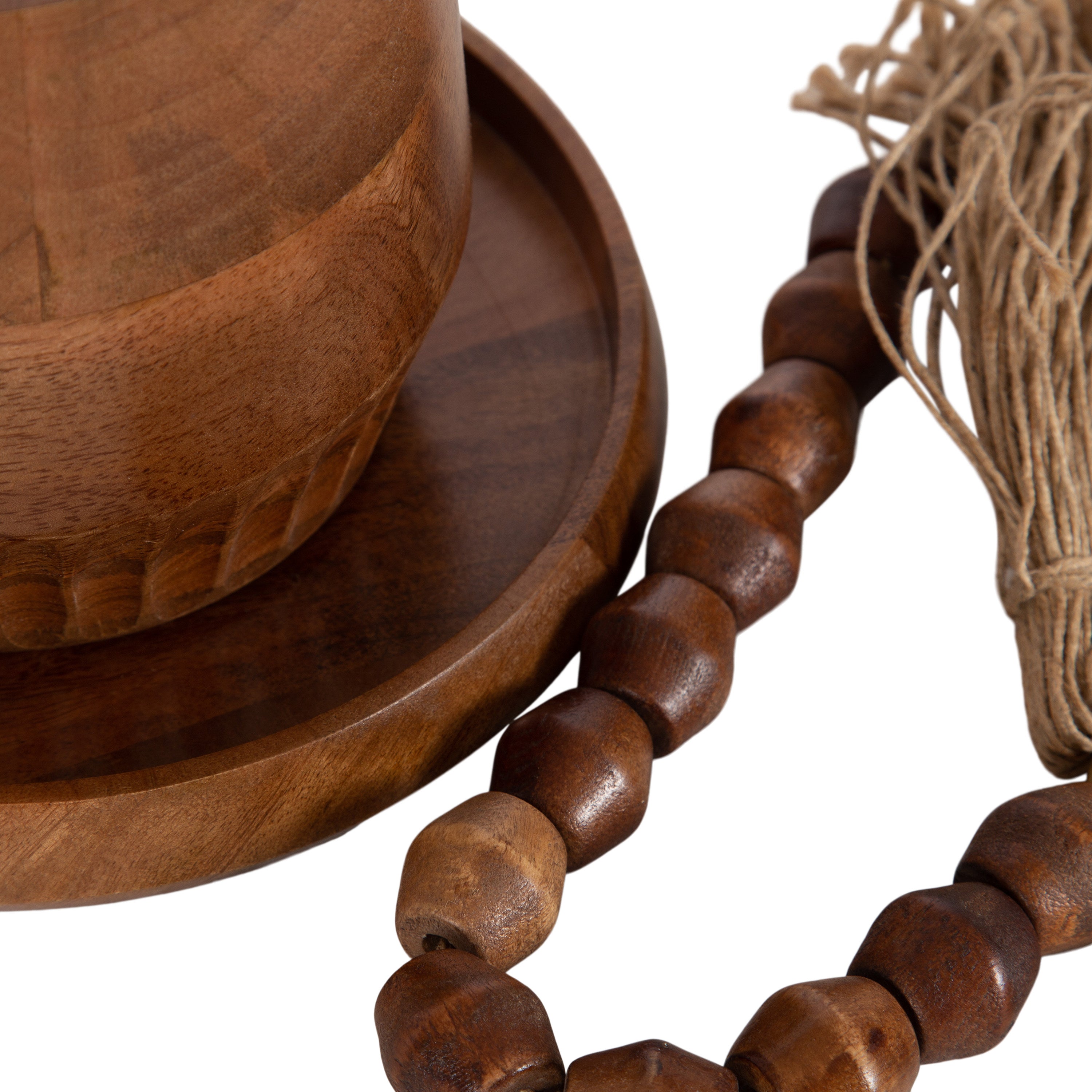 Decorative Accessory Set Walnut Brown 3 Piece 4