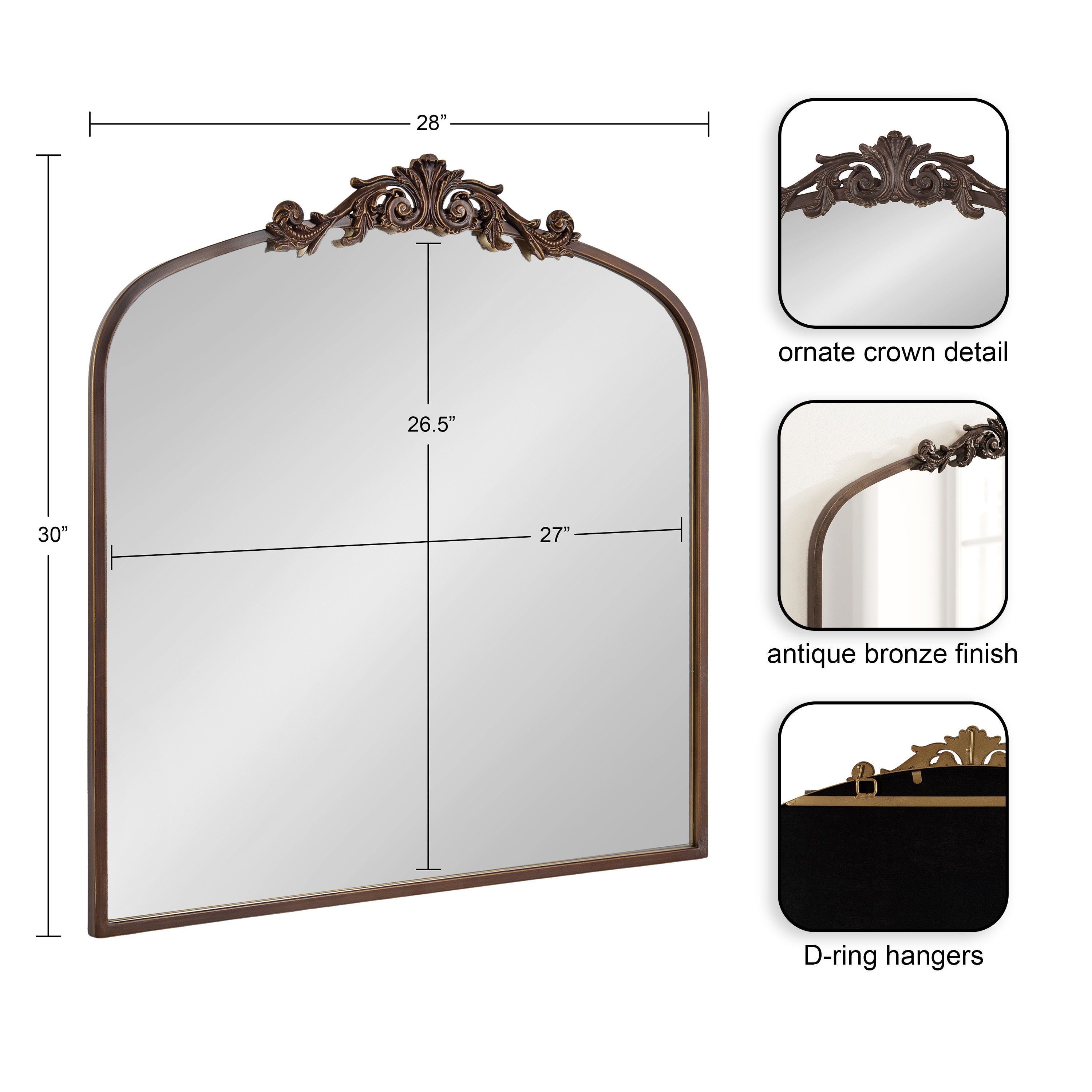 Arch Mirror 28x30 Bronze 2