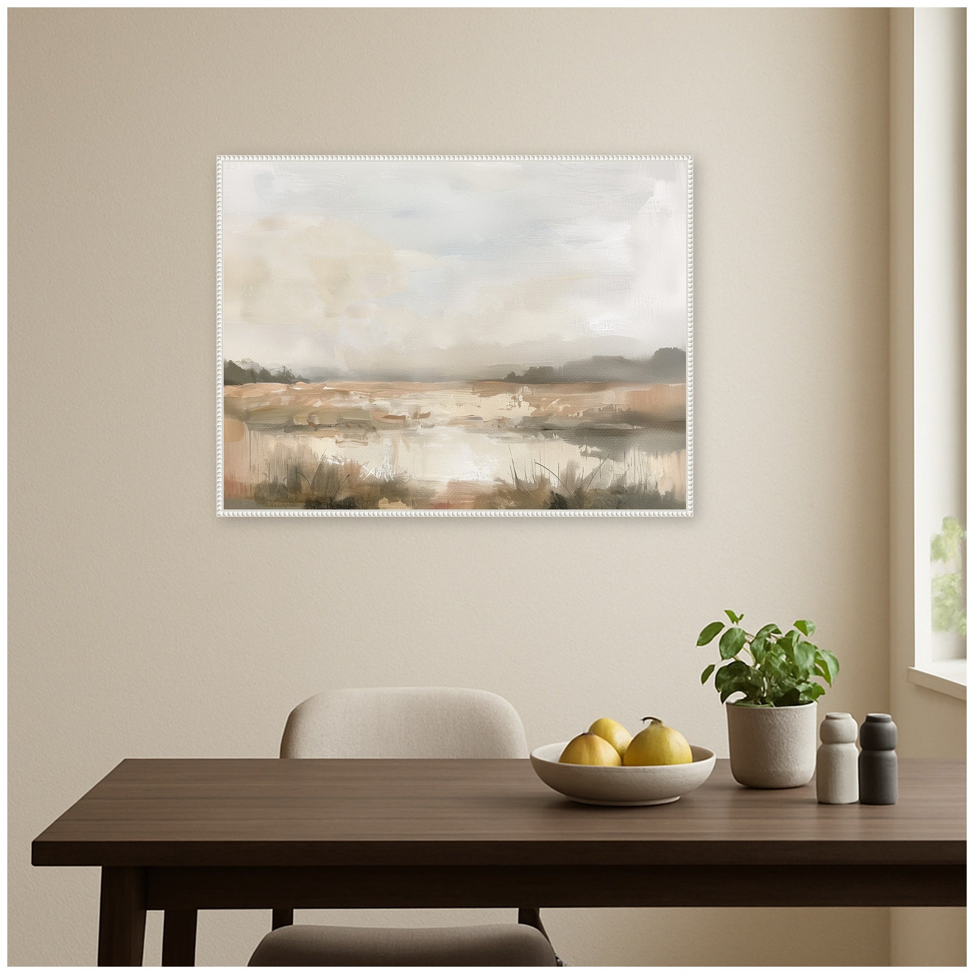 Framed Canvas 42x32 Sylvie Beaded White 7