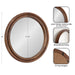Round Mirror Walnut Brown 26" Diameter 2