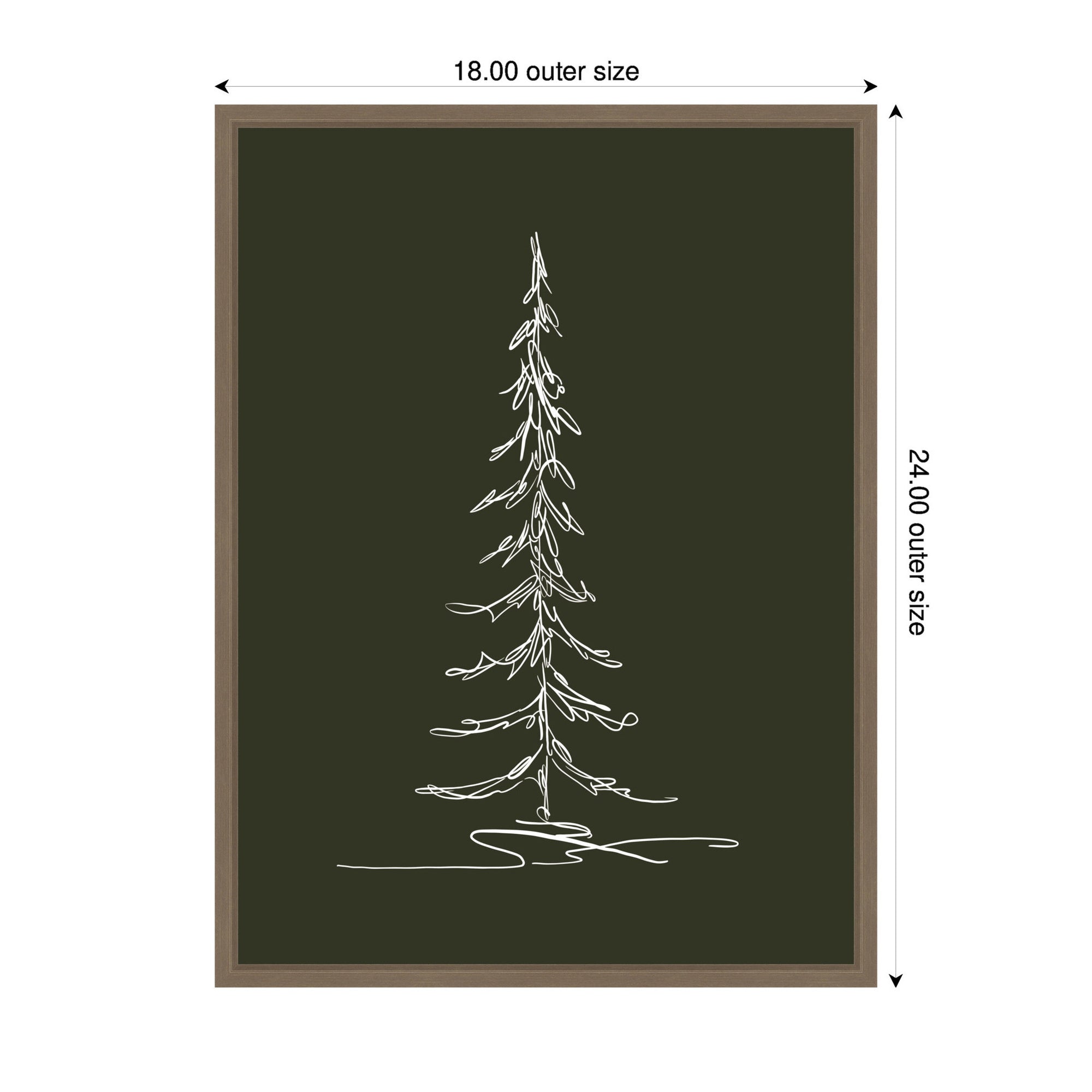 Sylvie Framed Canvas Minimalist Evergreen Trees Sketch 1 Green by The Creative Bunch Studio
