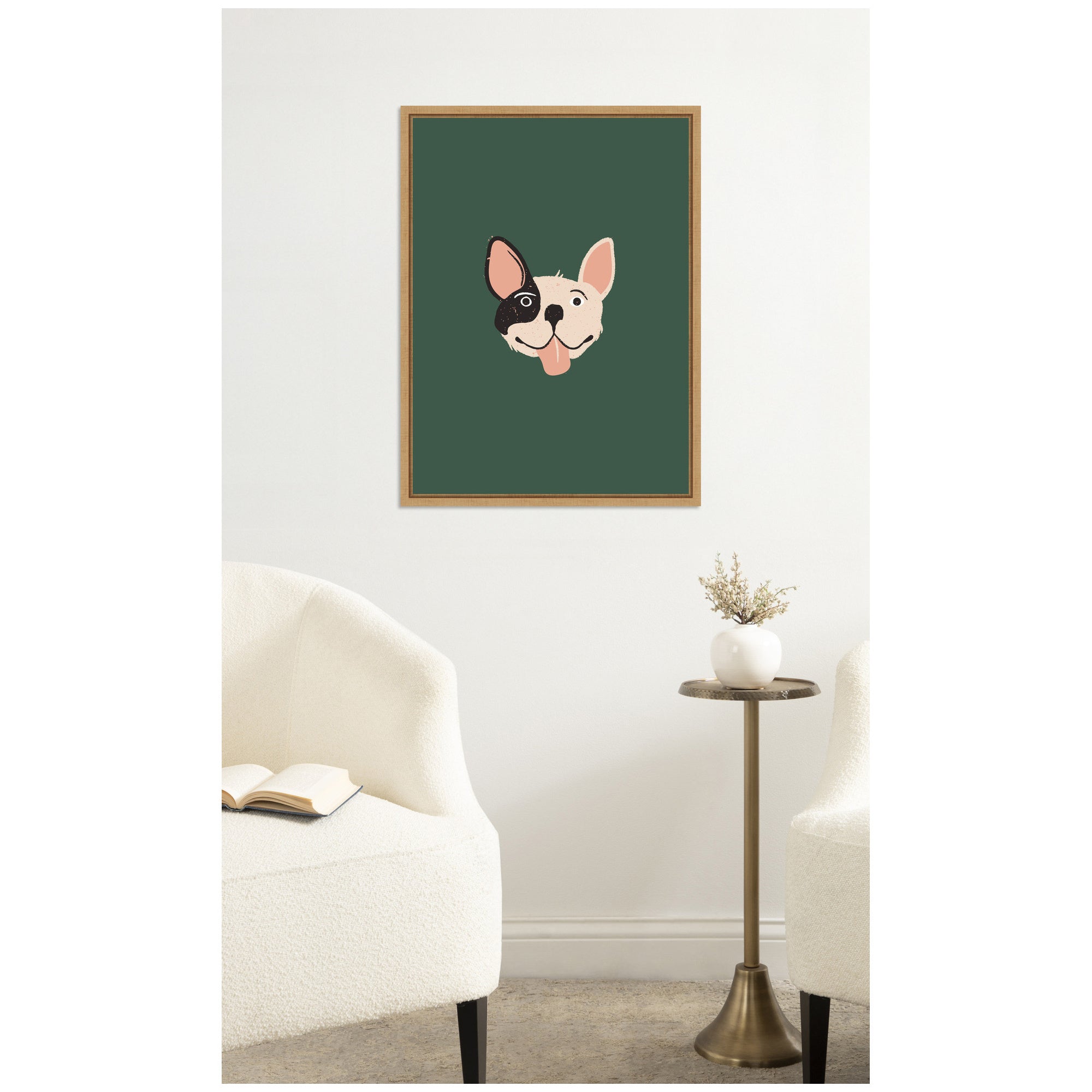 French Bulldog Whimsical Dog Lover by Laura Moss Framed Canvas Wall Art Print