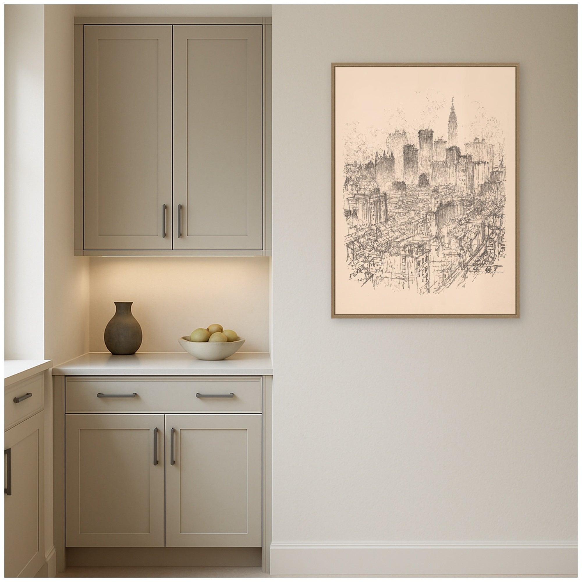 Framed Canvas Sylvie Dark Gold 28x38 5