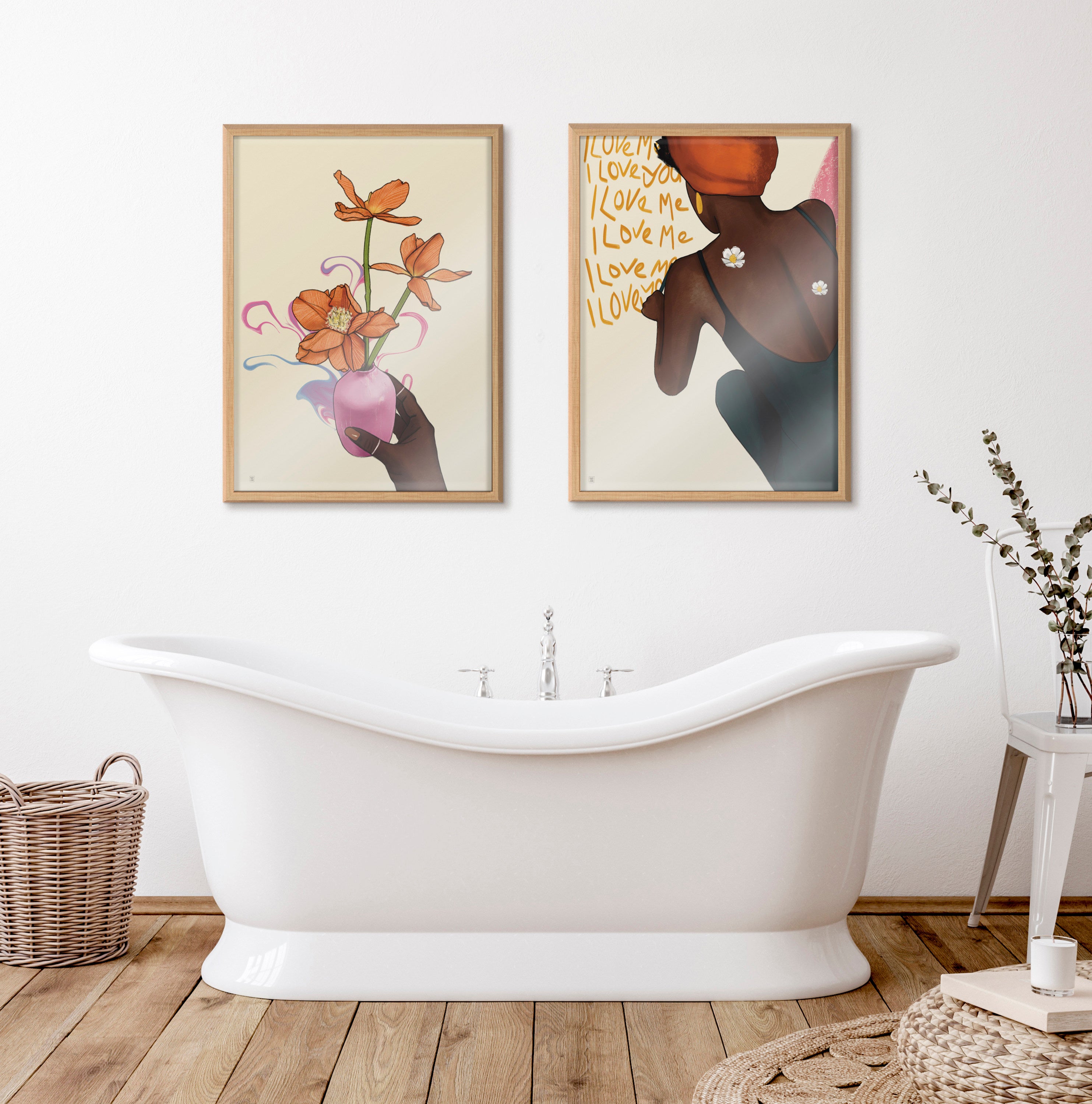Blake I Love Me I Love You Framed Printed Glass by Mary Joak