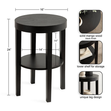 Side Table Black 16x16x24 2