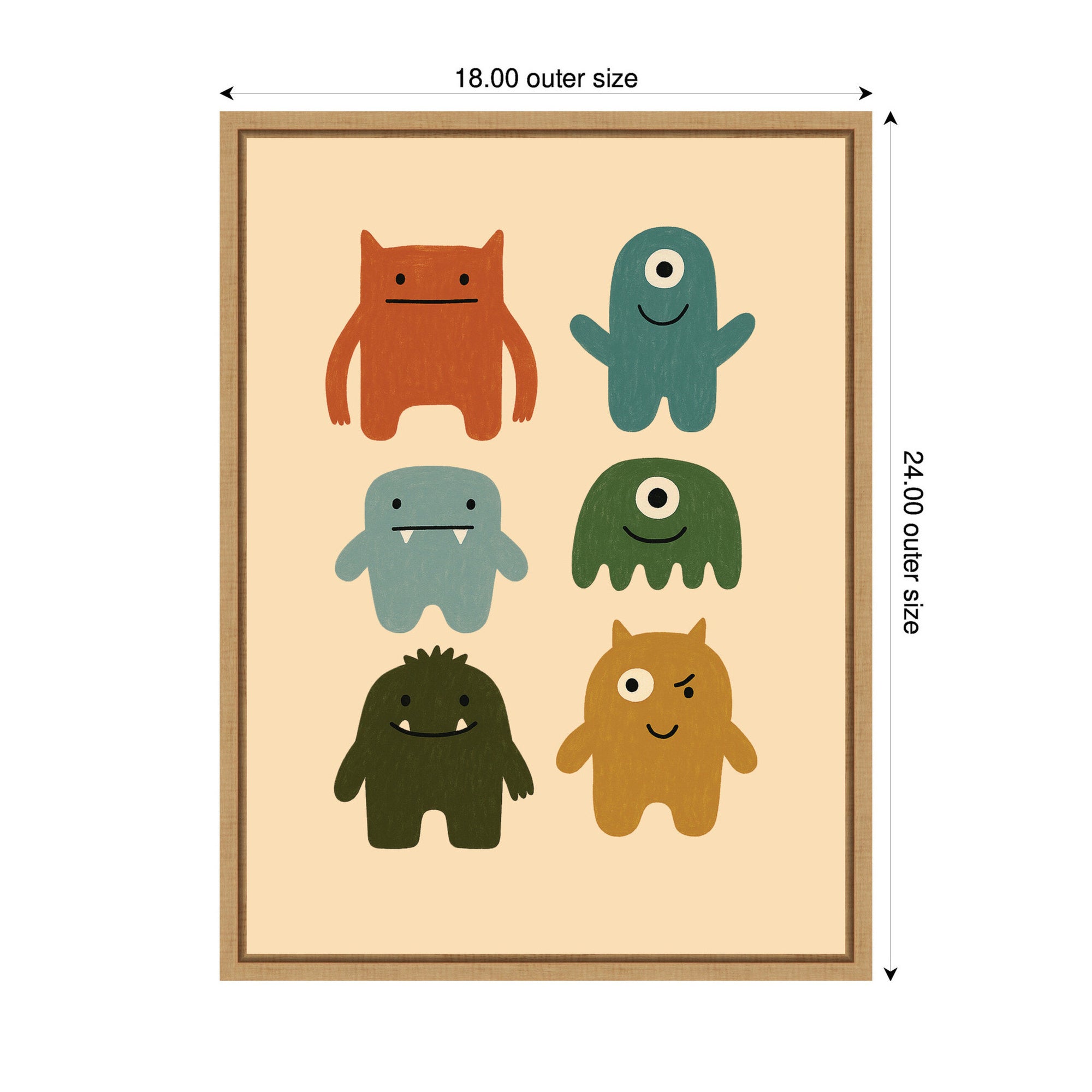 Monster Arts by Laura Moss Framed Canvas Wall Art Print