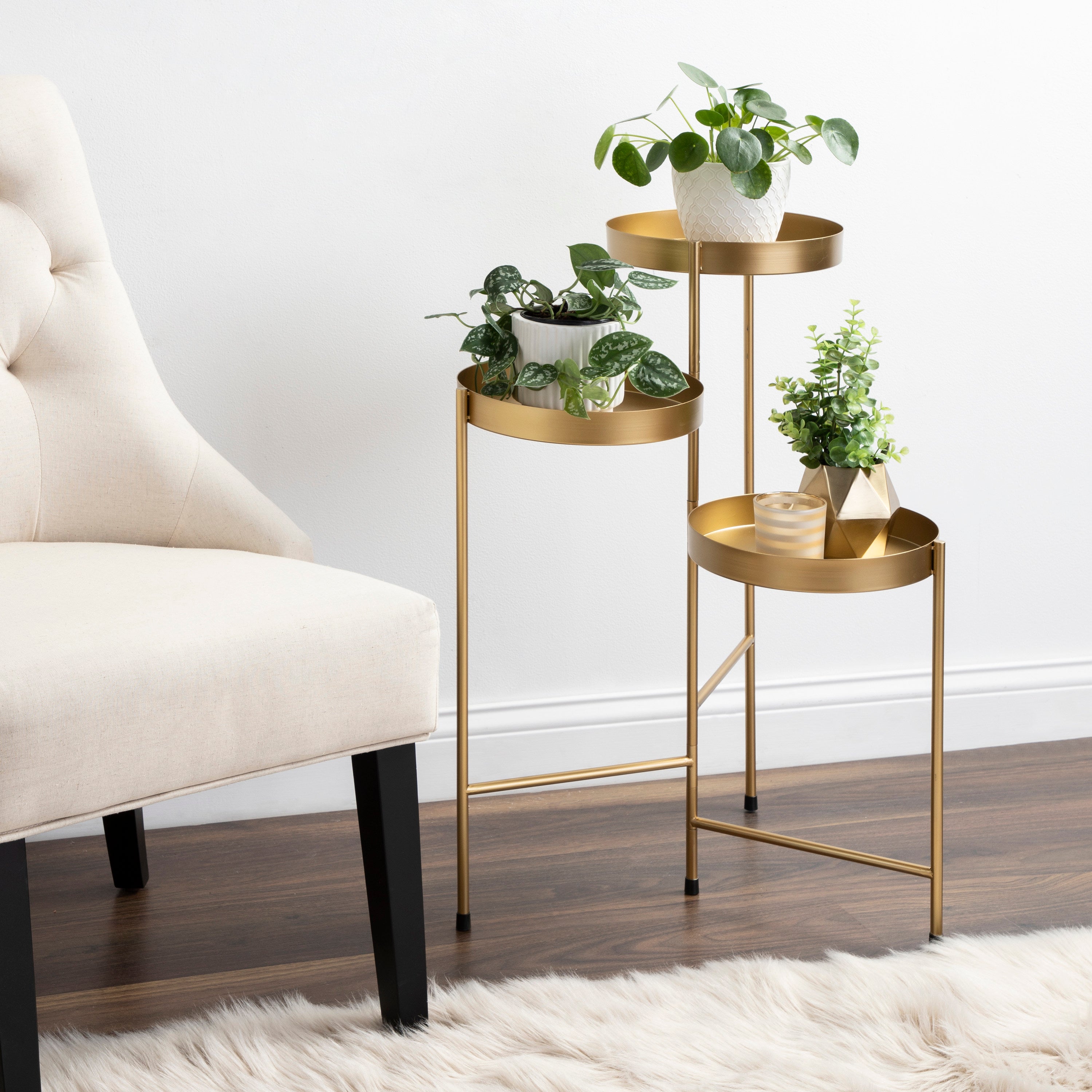 Plant Stand Gold 16x21x30 5