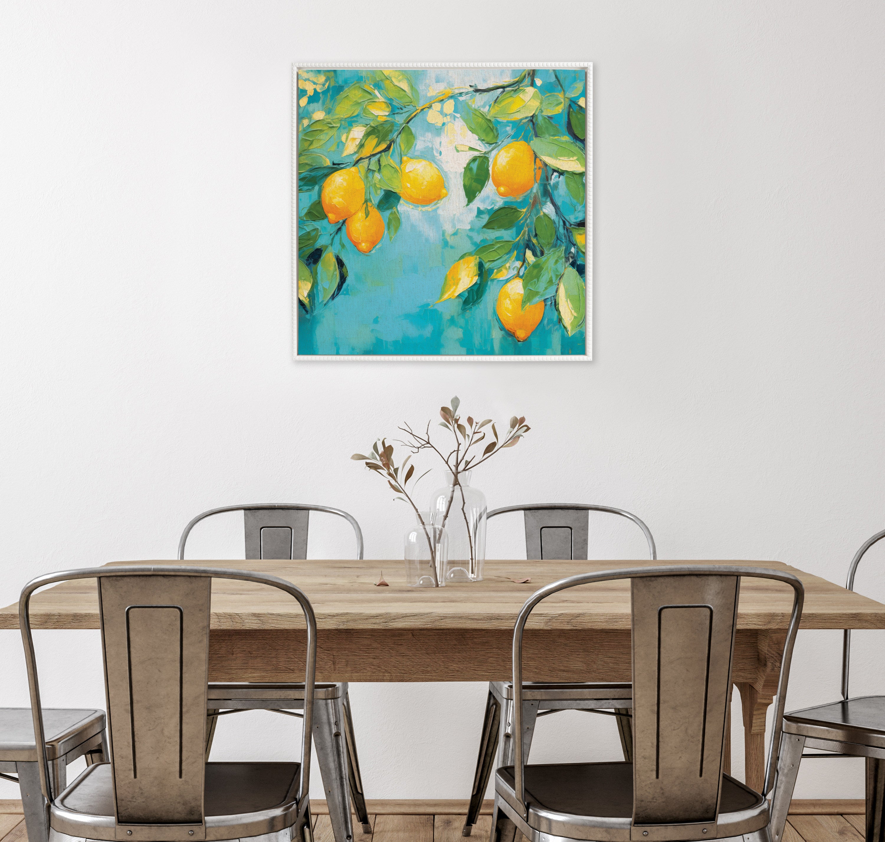 Framed Canvas 30x30 Sylvie Beaded White 5