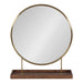 Tabletop Mirror Walnut Brown Gold 18x22 2