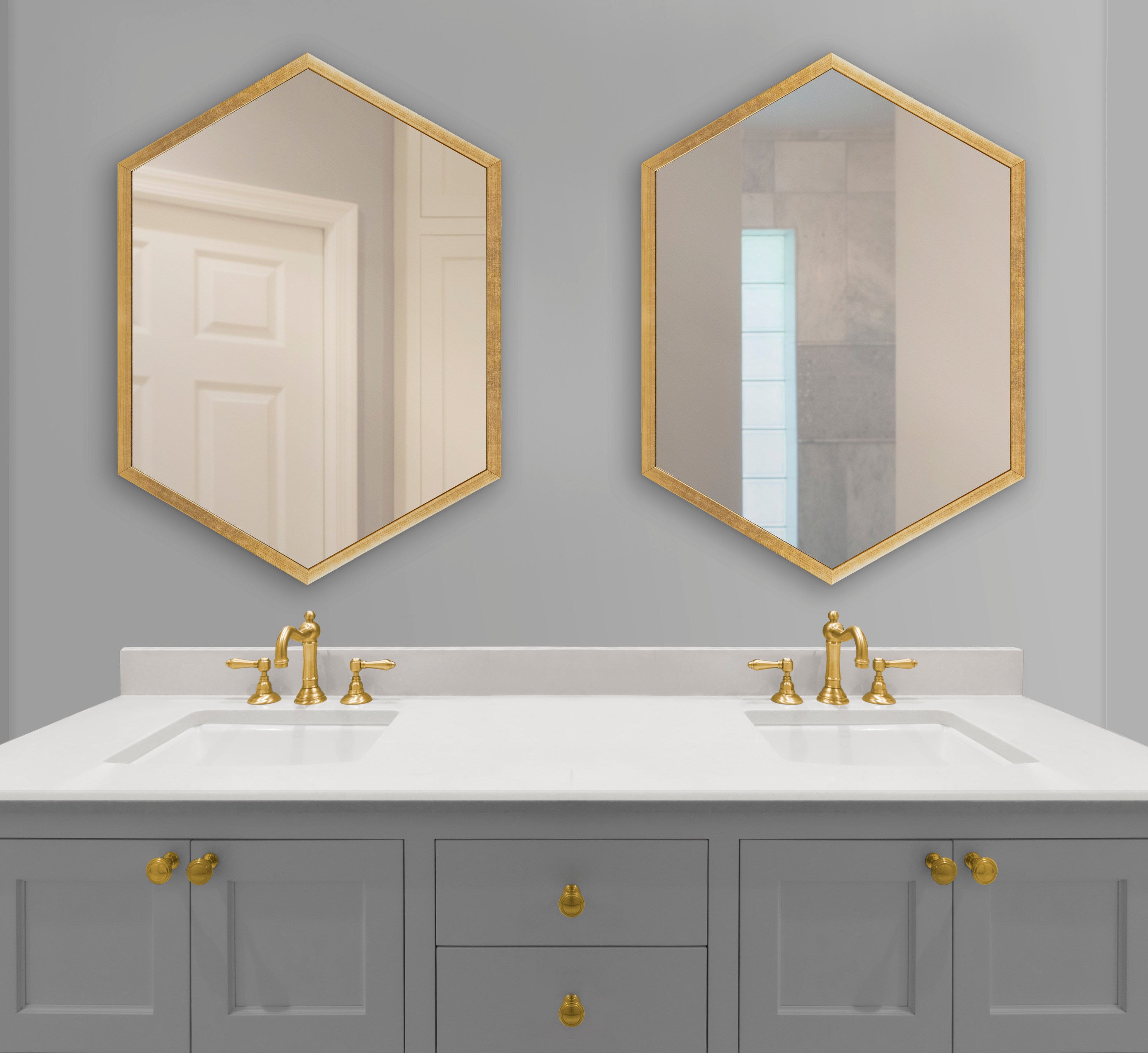 Laverty Framed Hexagon Wall Mirror