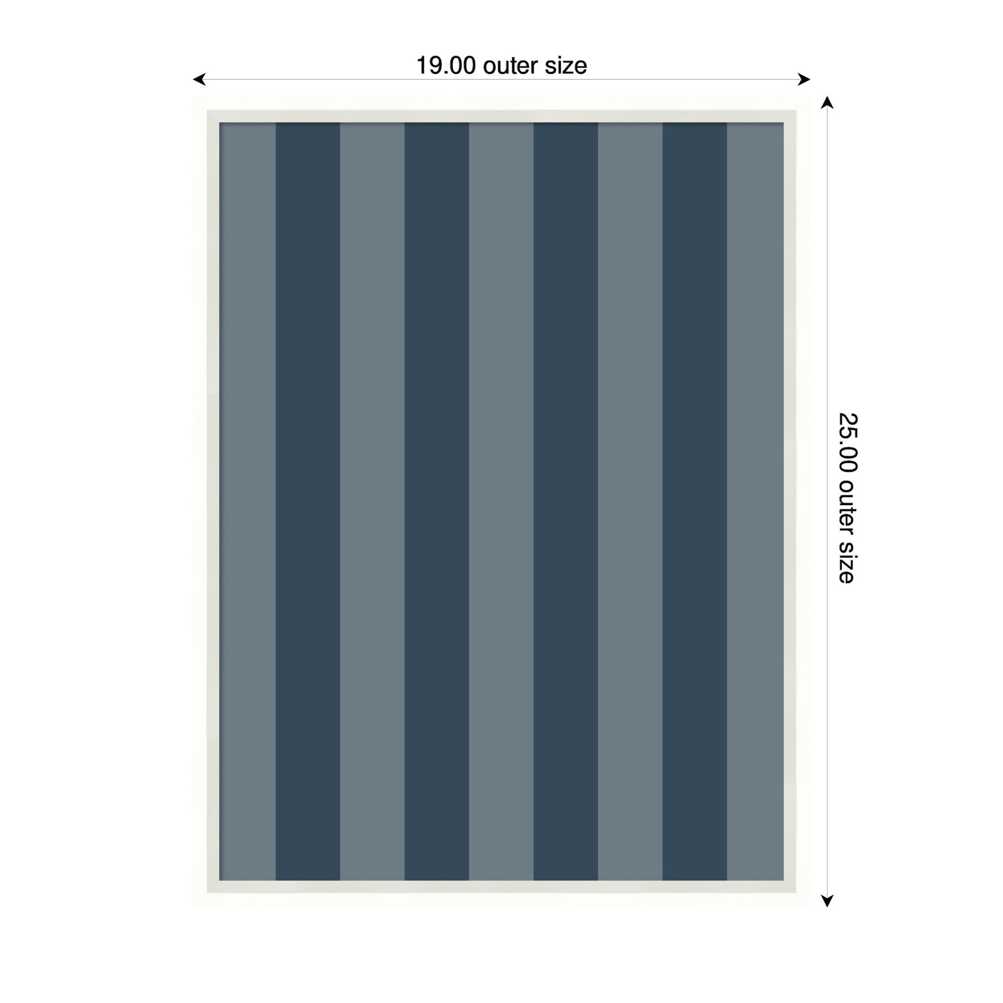 Framed Fabric Pinboard Wide Stripes Blue Wall Organization