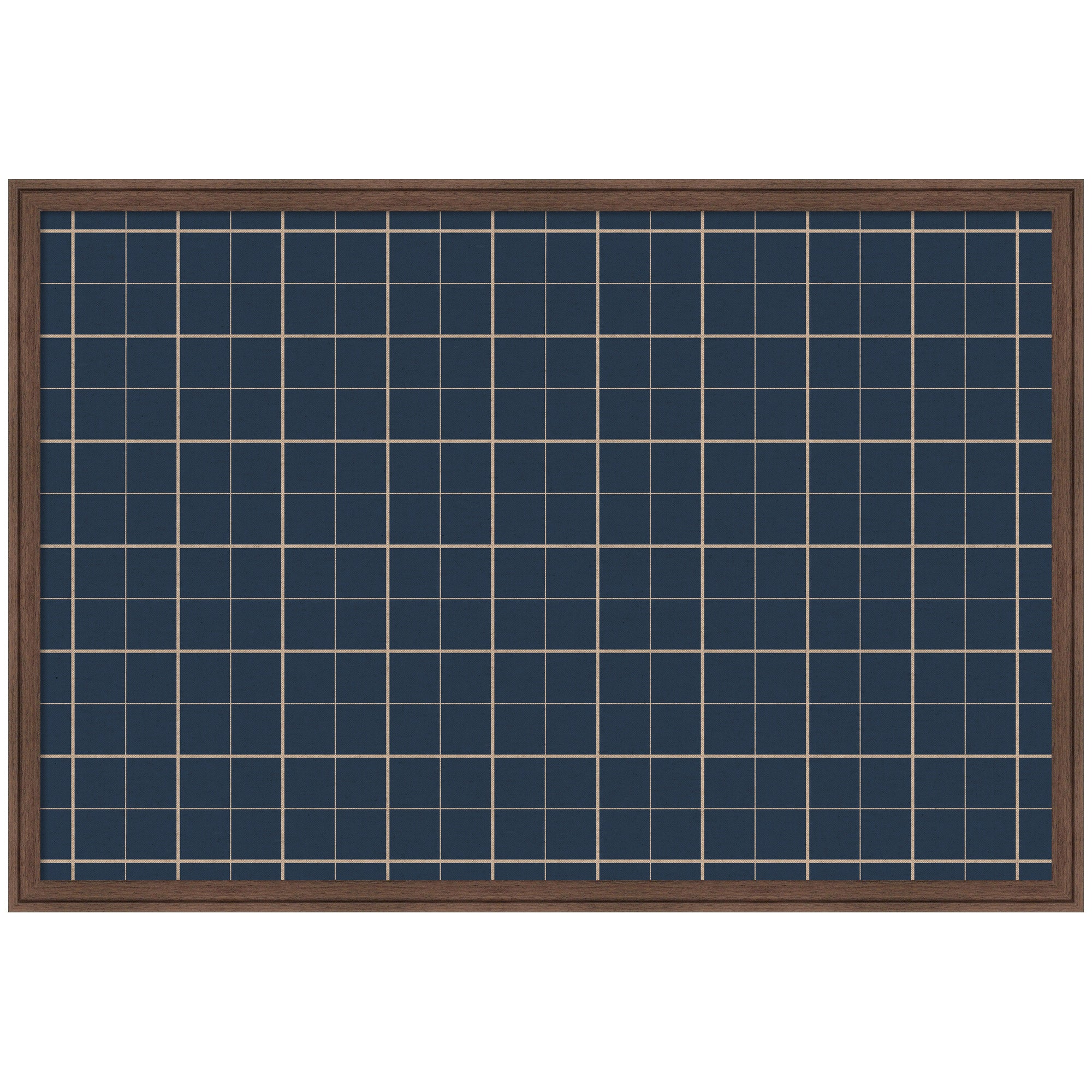 Framed Fabric Pinboard Navy Blue Plaid Wall Organization