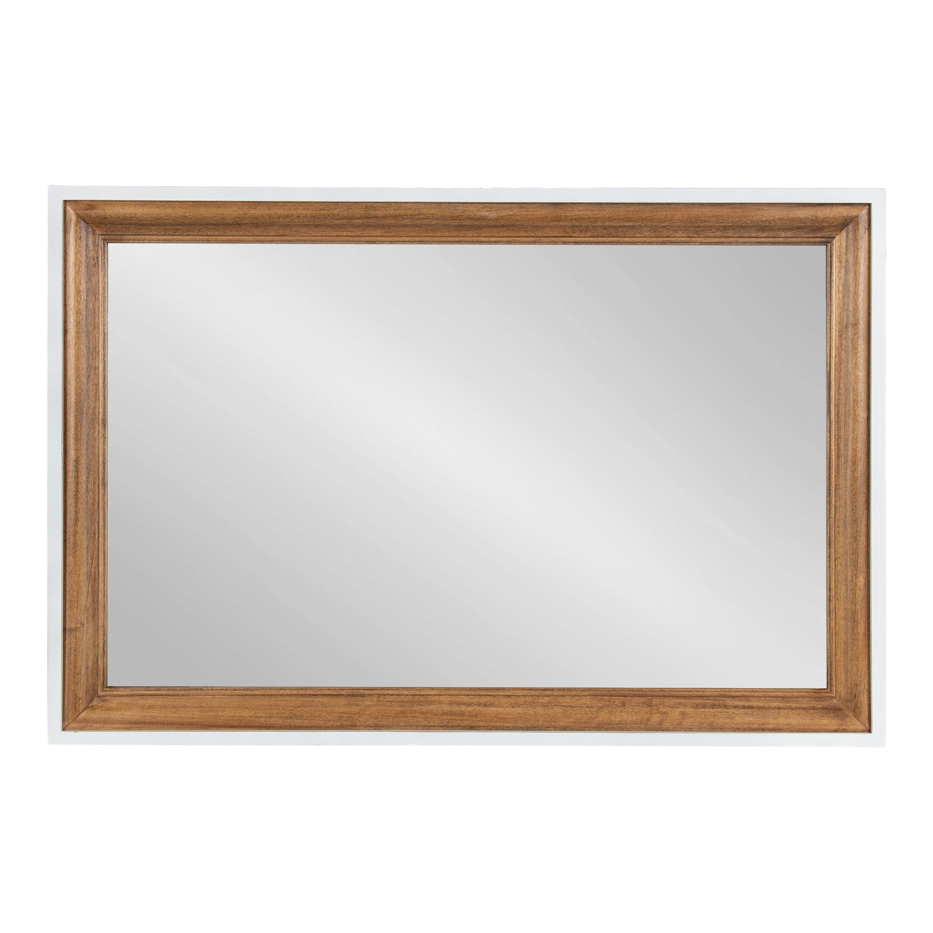 Rectangle Mirror Rustic Brown White 24x36 5