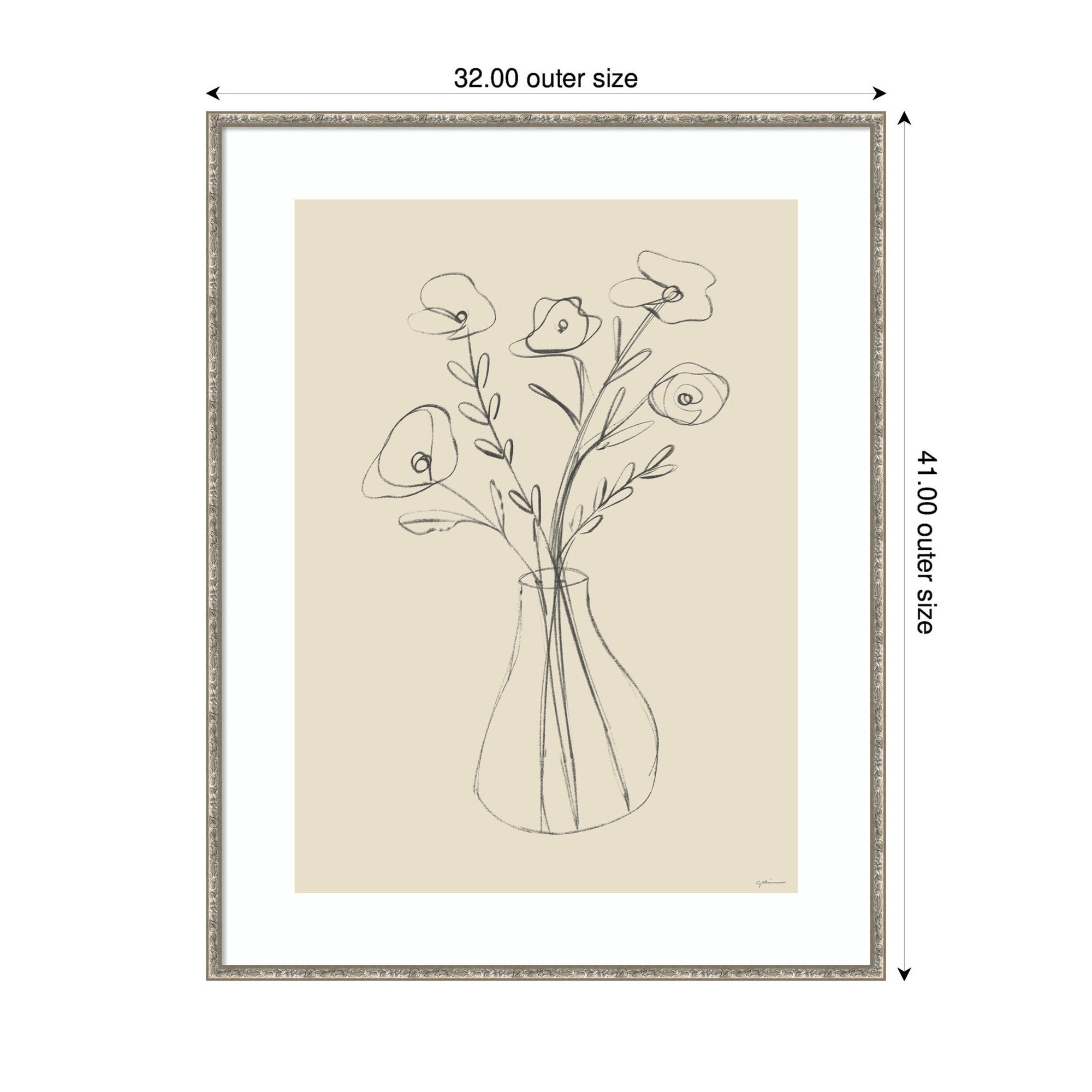 Floral Vase by Gabrielly Guedes Framed Wall Art Print