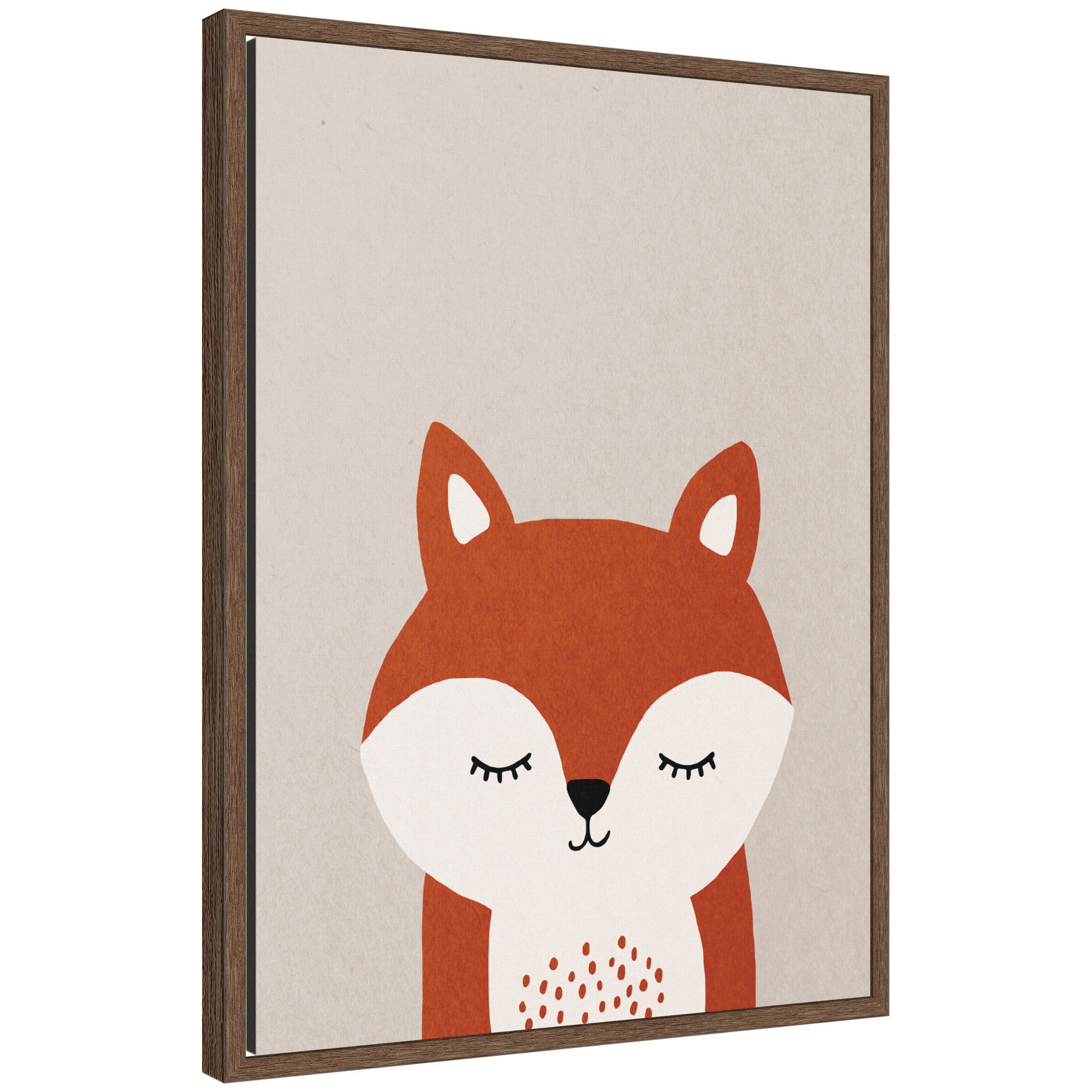 Fox by July Art Prints Framed Canvas Wall Art Print