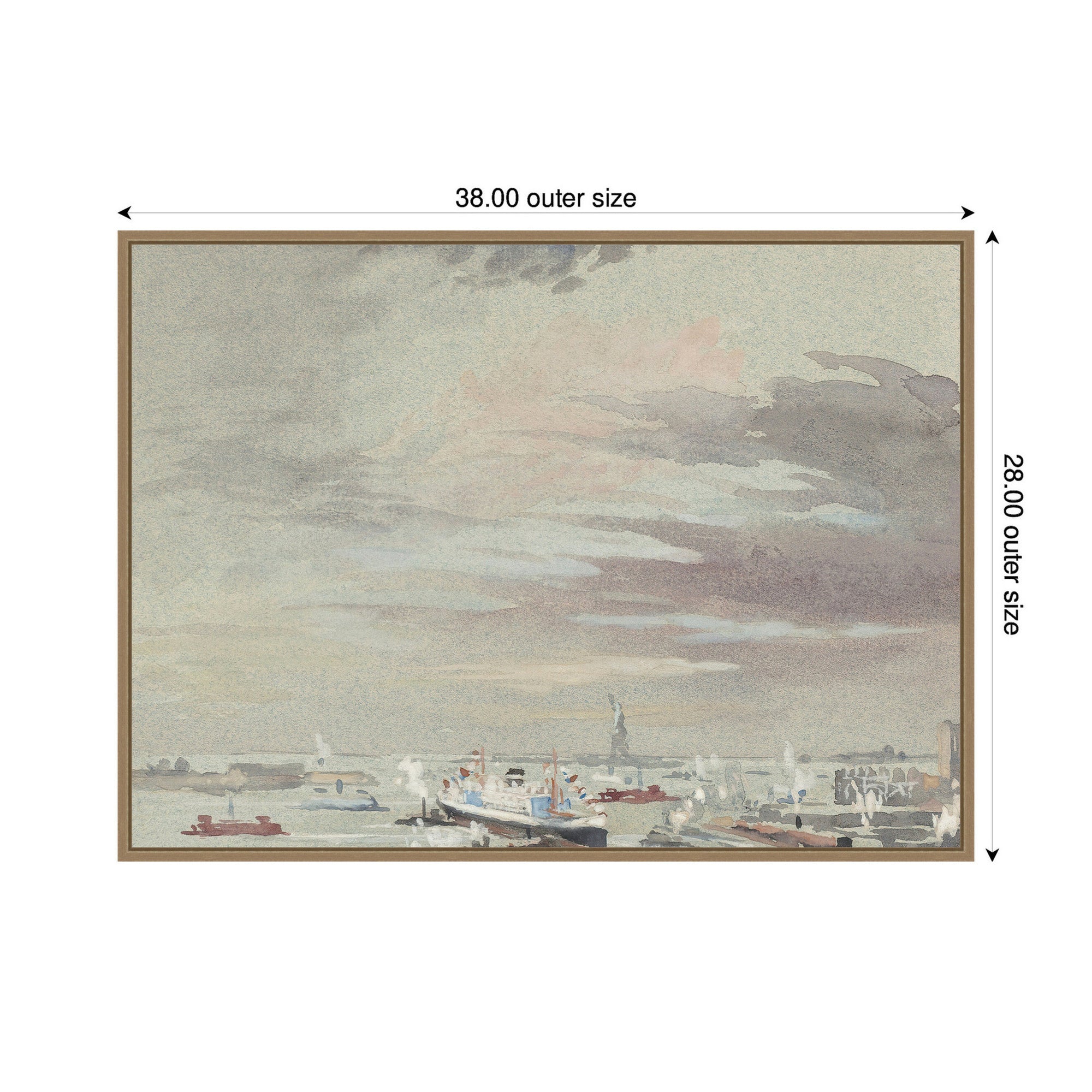 Framed Canvas Sylvie Dark Gold 38x28 2