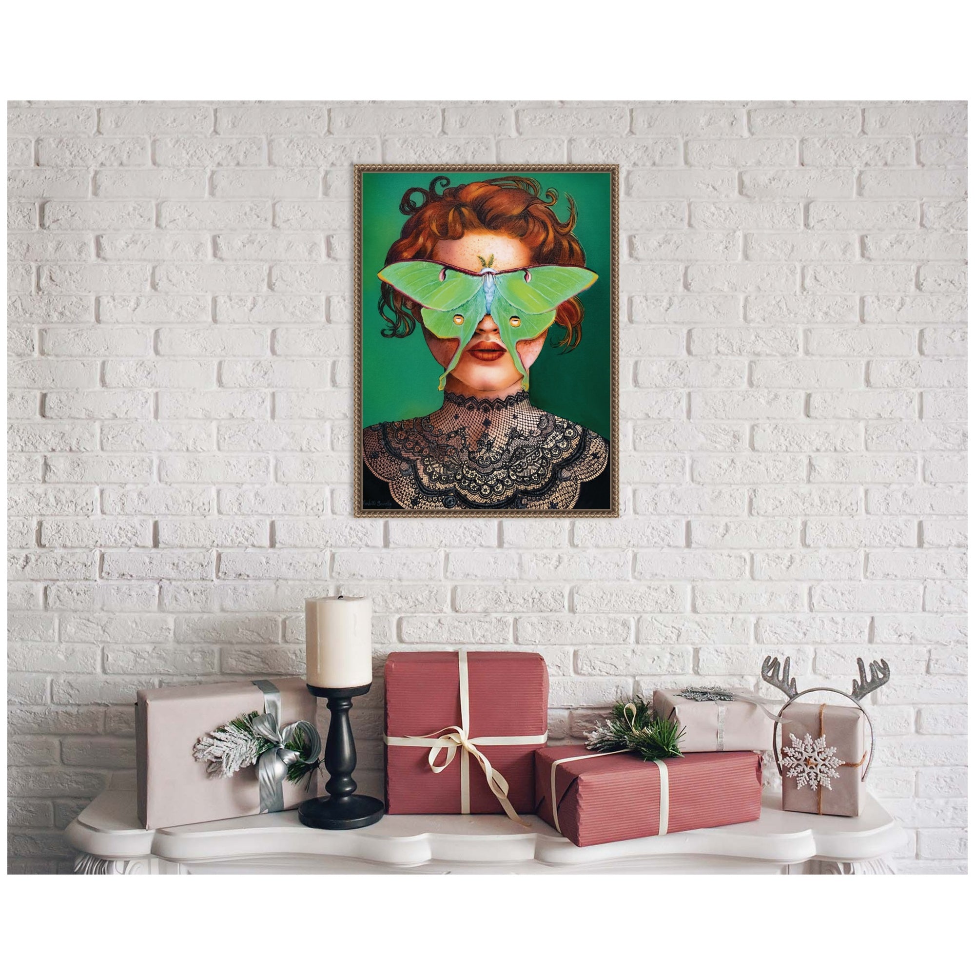 Framed Canvas Sylvie Beaded Dark Gold 18x24 5