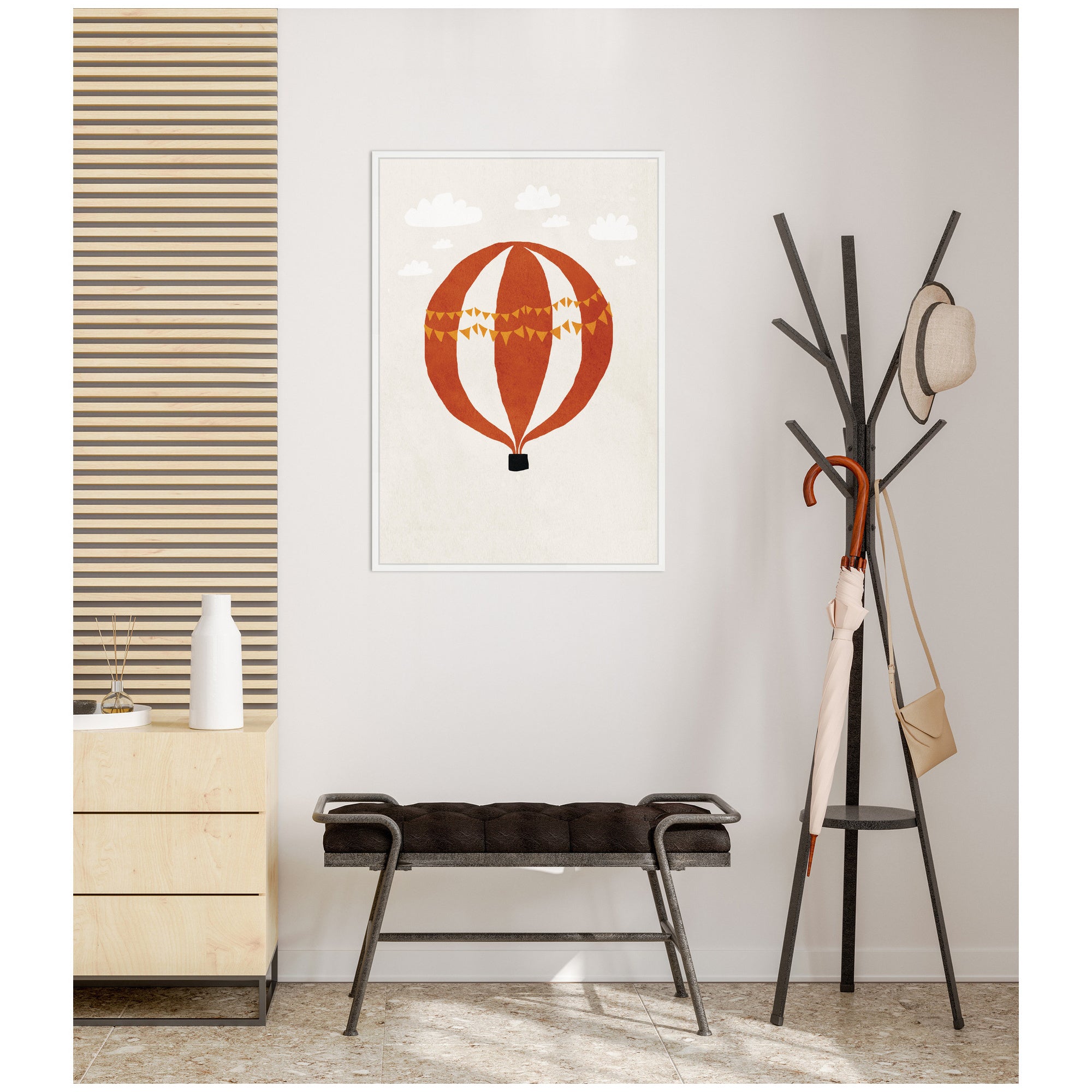 Hot Air Balloon II by July Art Prints Framed Canvas Wall Art Print