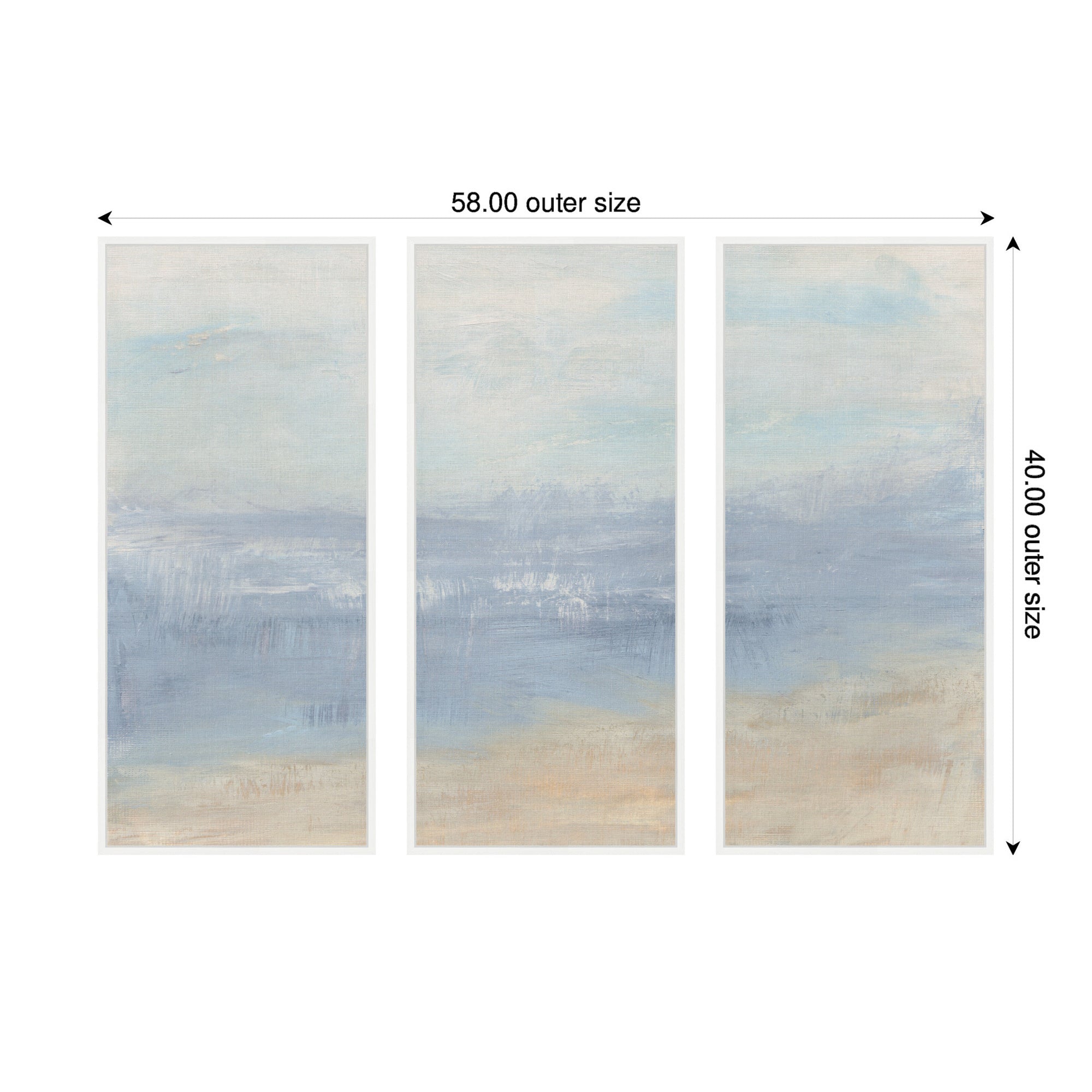Art Set Sylvie White 3 Piece Set 18x40 2