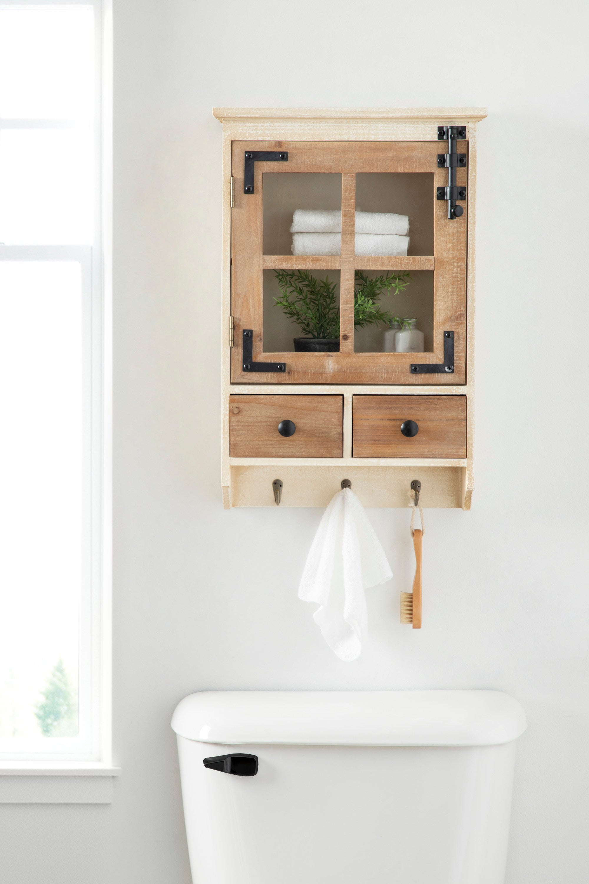 Hutchins Decorative 2 Drawer Wood Wall Cabinet