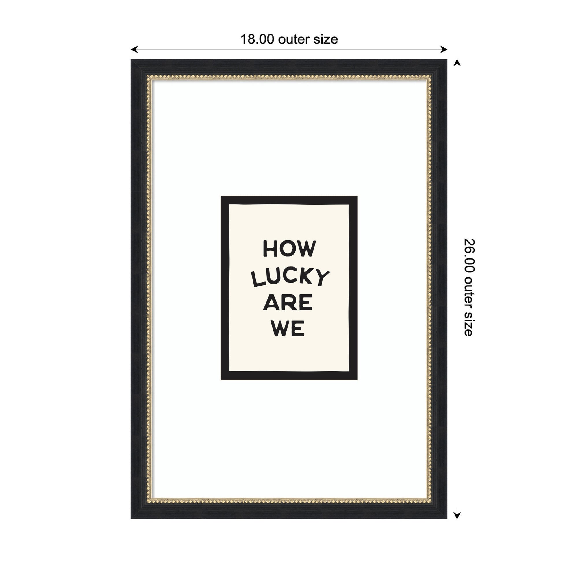 How Lucky Are We Inspirational Quote Poster, Dopamine Decor for Home or Apartment Retro Poster by Lucky Guava Framed Wall Art Print