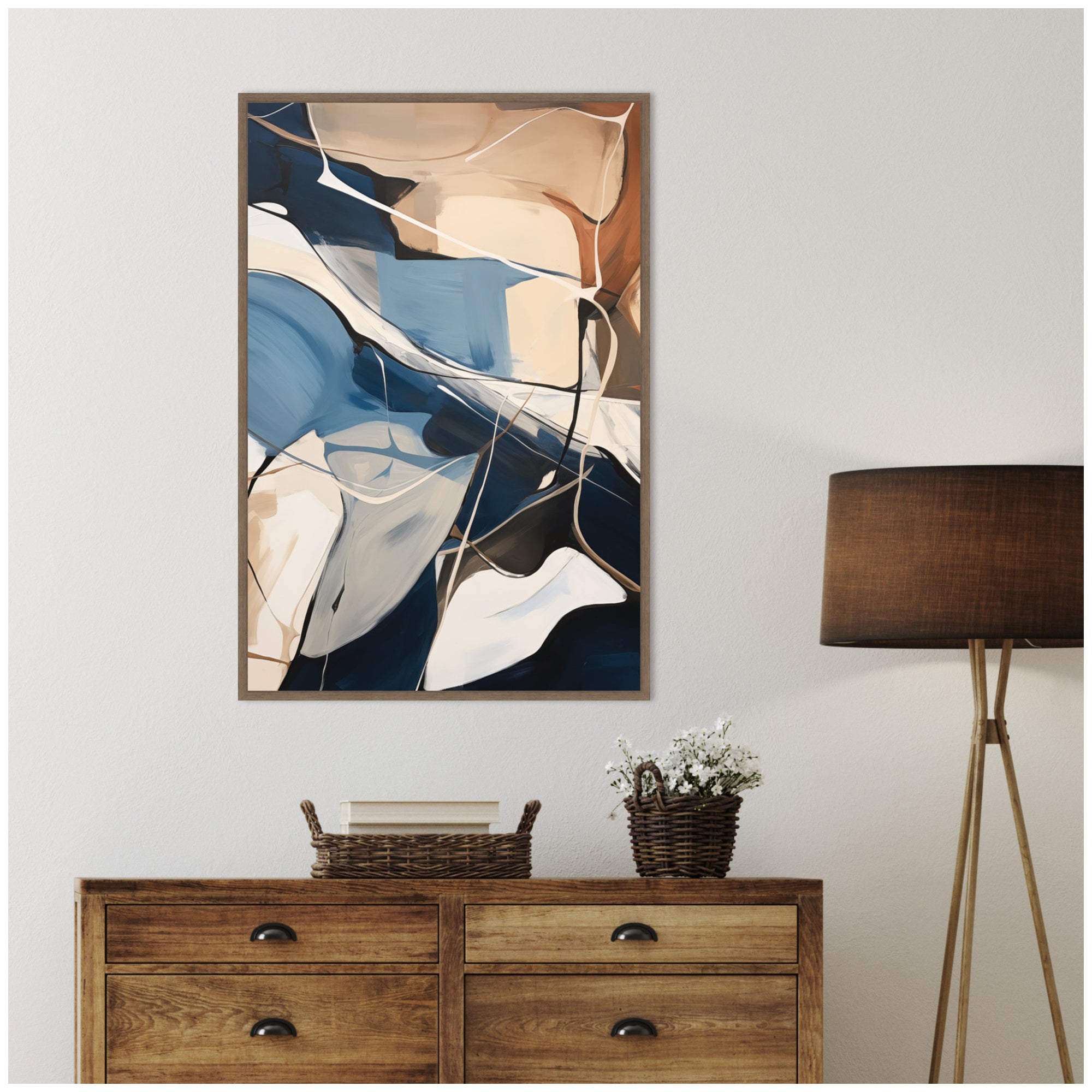 Framed Canvas Sylvie Walnut 28x41 5