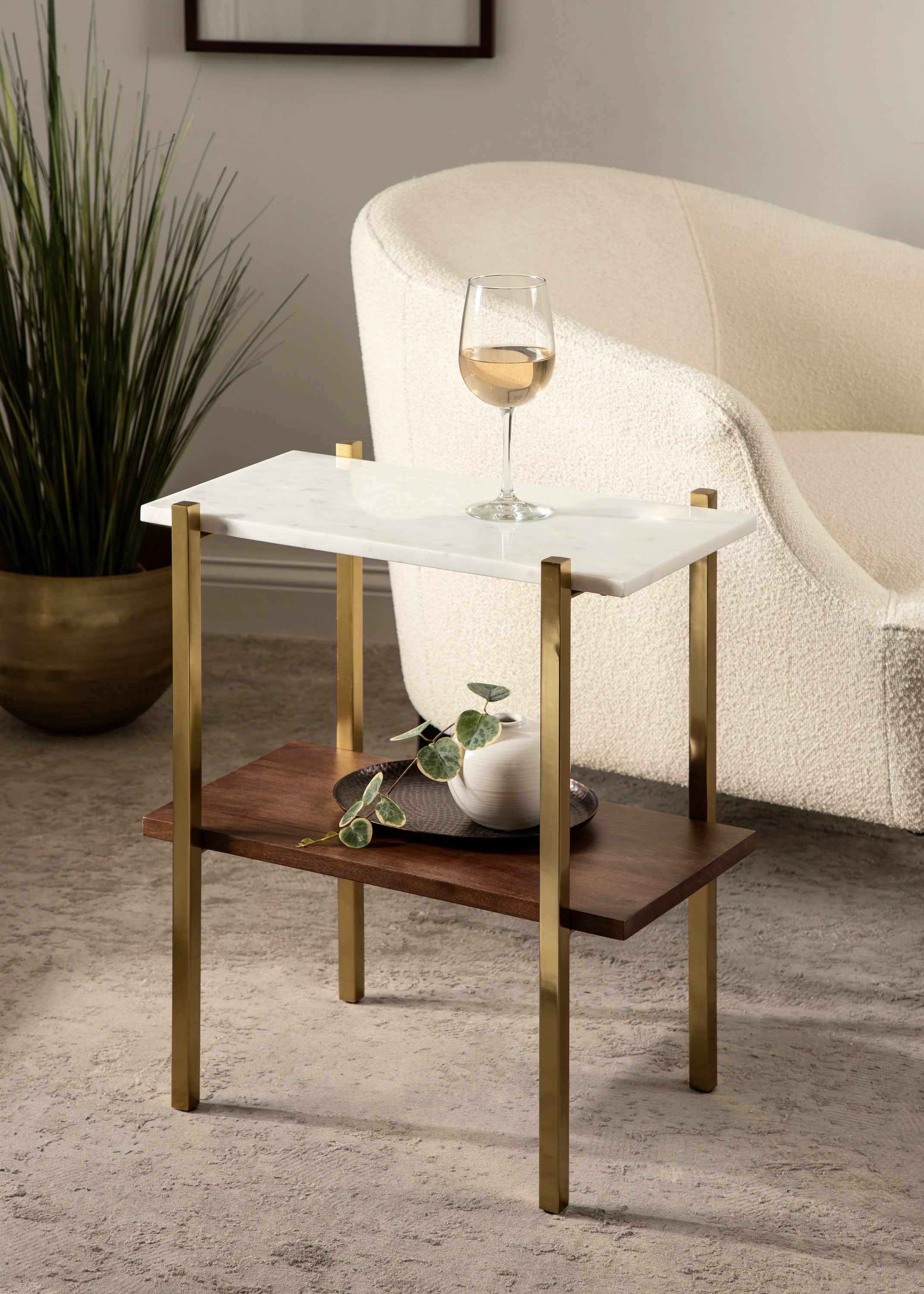 Abcott Wood and Metal Side Table
