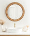 Round Mirror Rustic Brown 26x26 7
