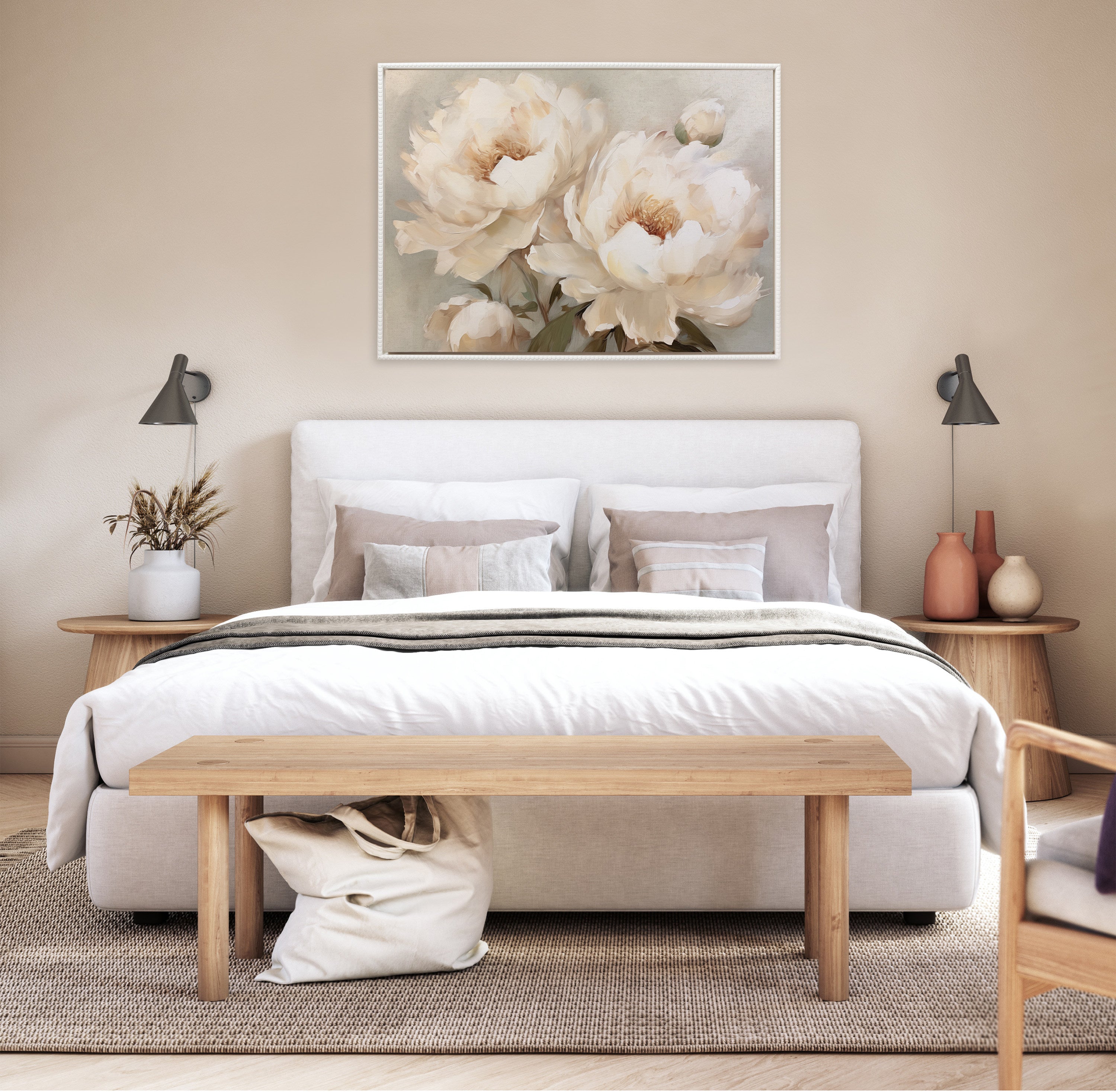 Framed Canvas 31.5x41.5 Sylvie Beaded White 5