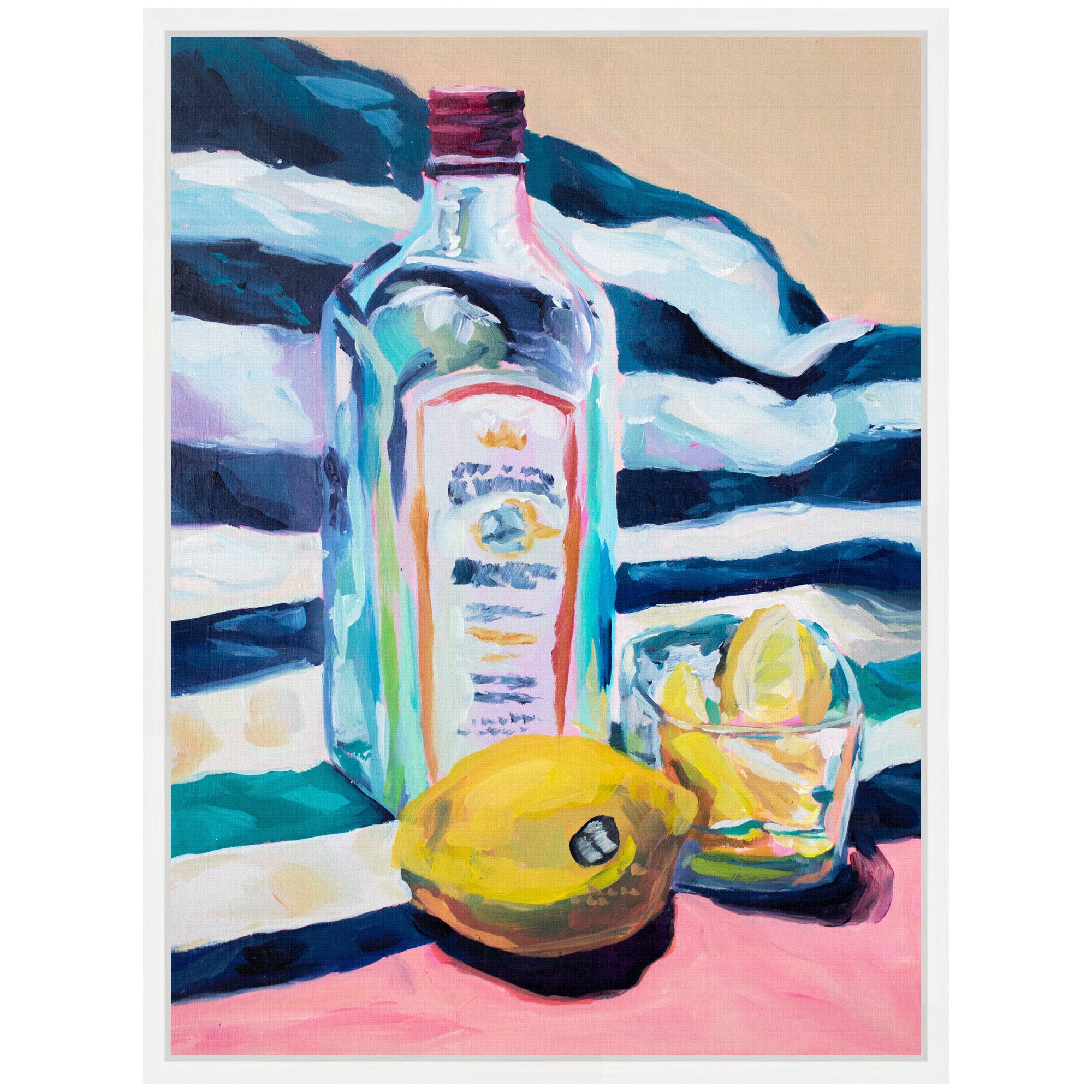 Sylvie Lemons and Gin Framed Canvas by Rachel Christopoulos