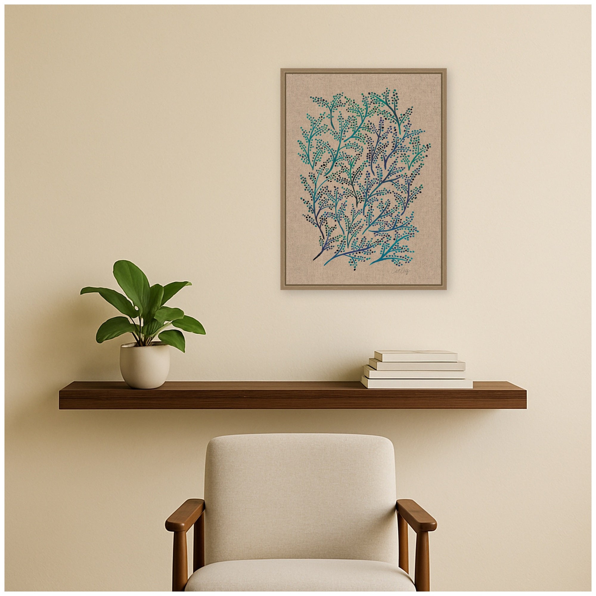 Framed Canvas Sylvie Dark Gold 18x24 5