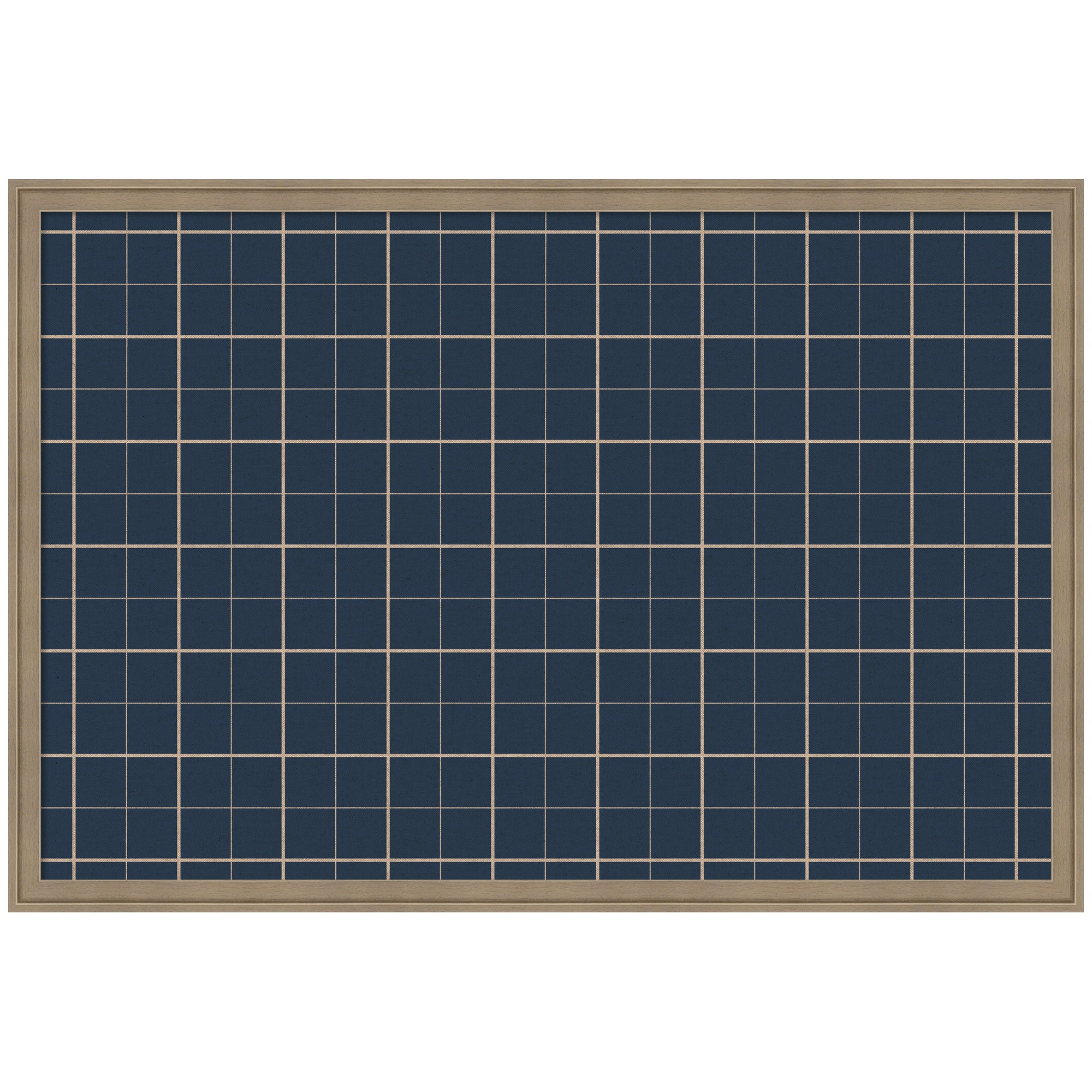 Framed Fabric Pinboard Navy Blue Plaid Wall Organization