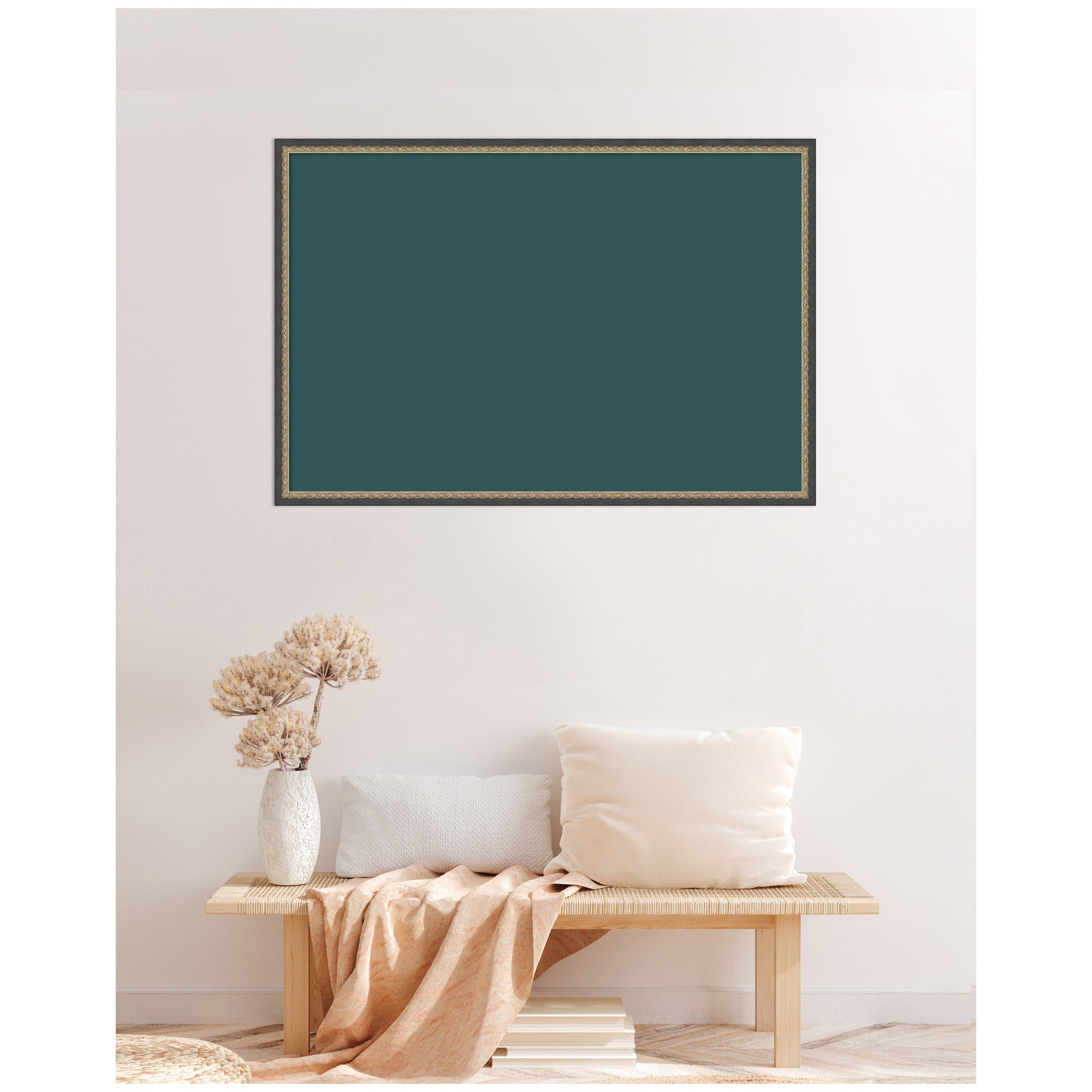 Framed Fabric Pinboard Deep Sea Teal Wall Organization