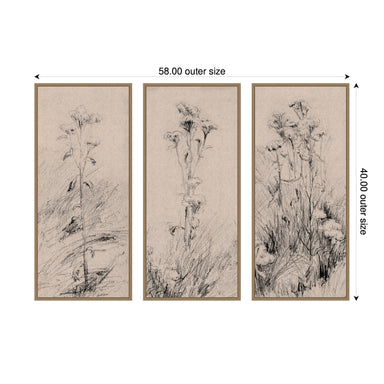 Art Set 3 Piece Set 18x40 Sylvie Dark Gold 2