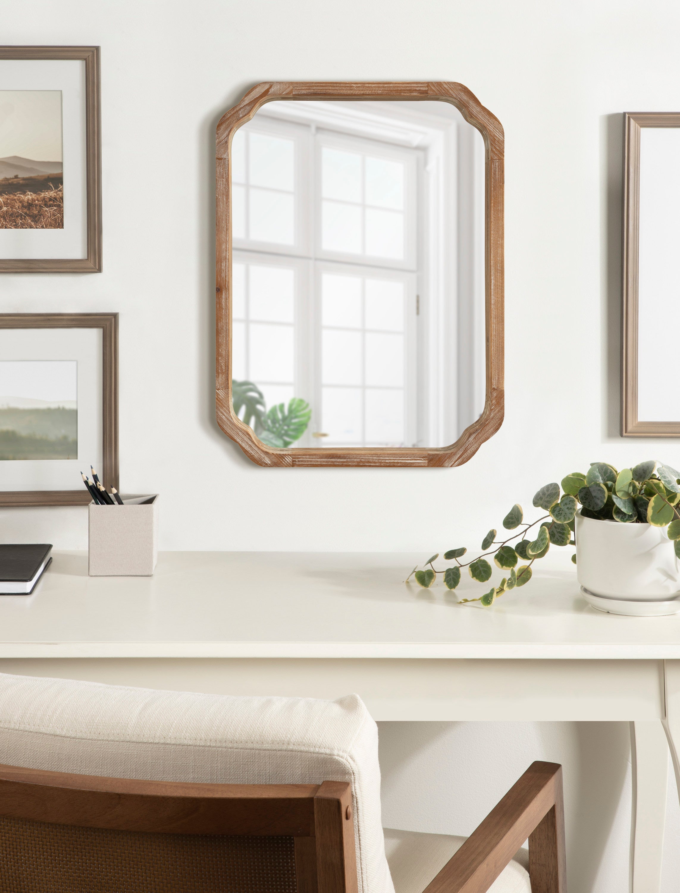 Scallop Mirror Rustic Brown 18x24 6