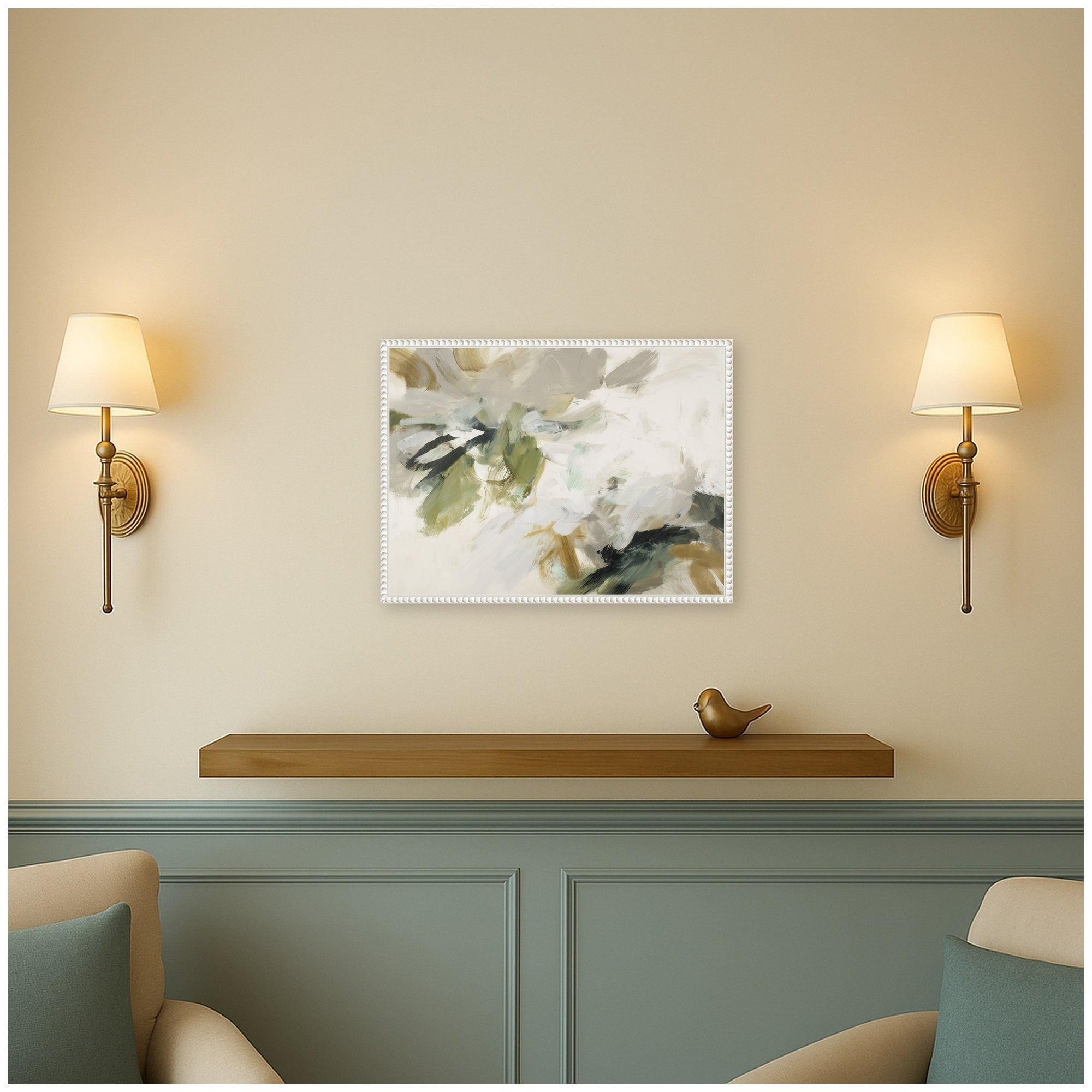 Framed Canvas Sylvie Beaded White 24x18 6