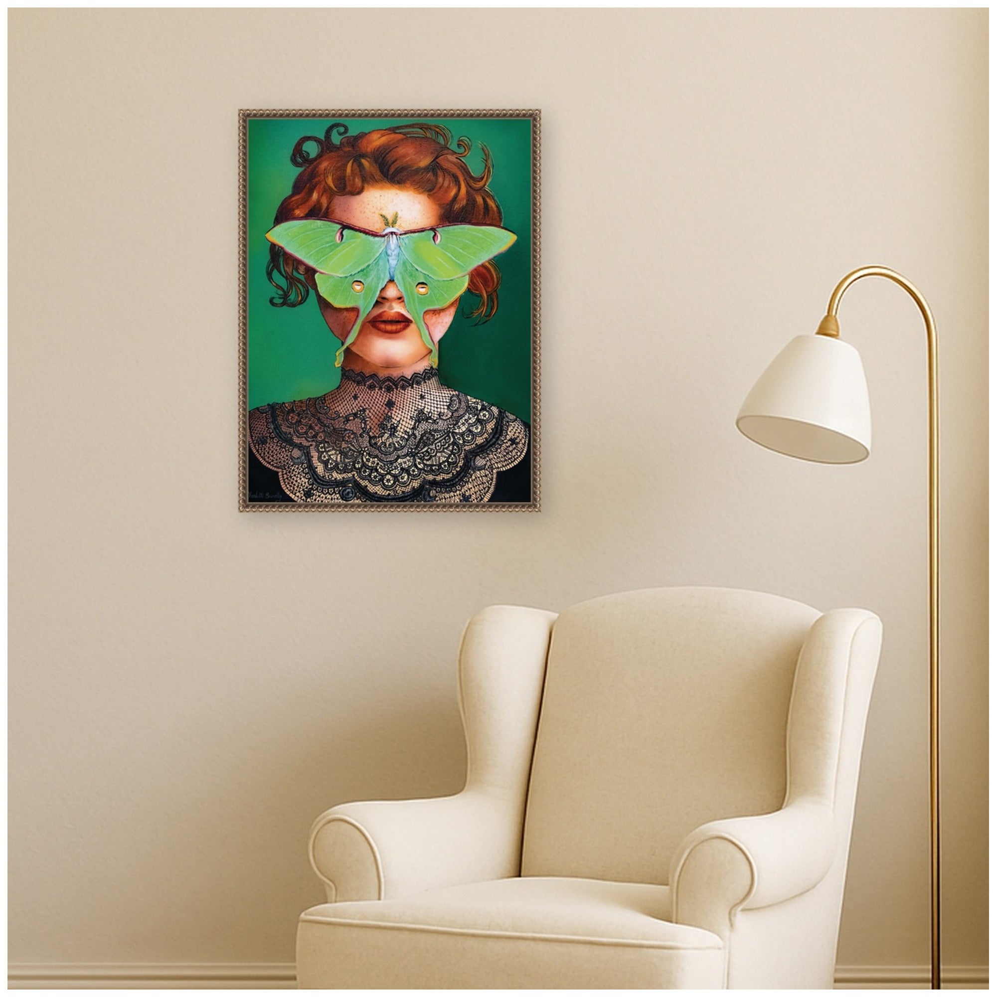 Framed Canvas Sylvie Beaded Dark Gold 18x24 6