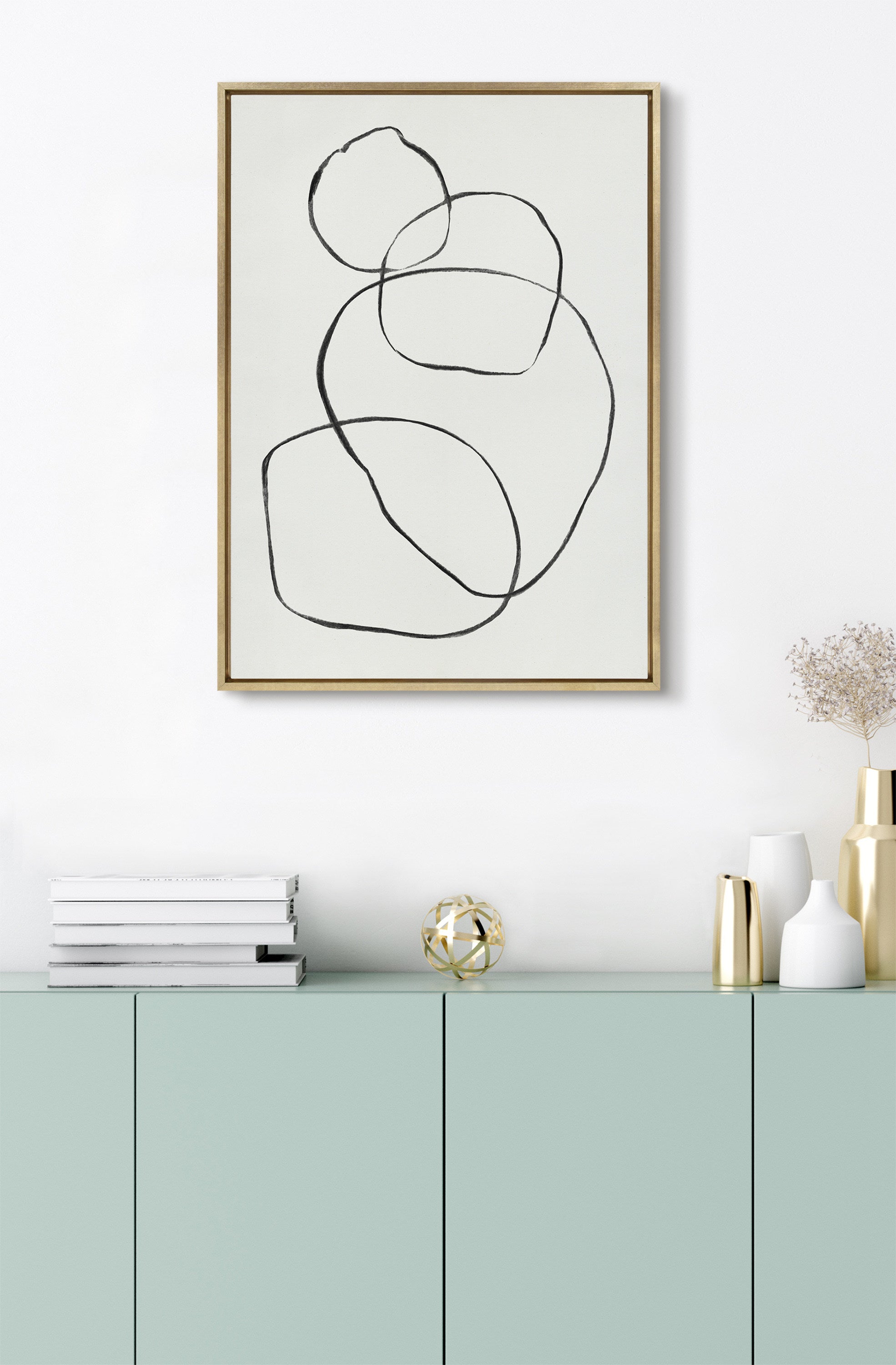 Framed Canvas Sylvie Bright Gold 28x38 7