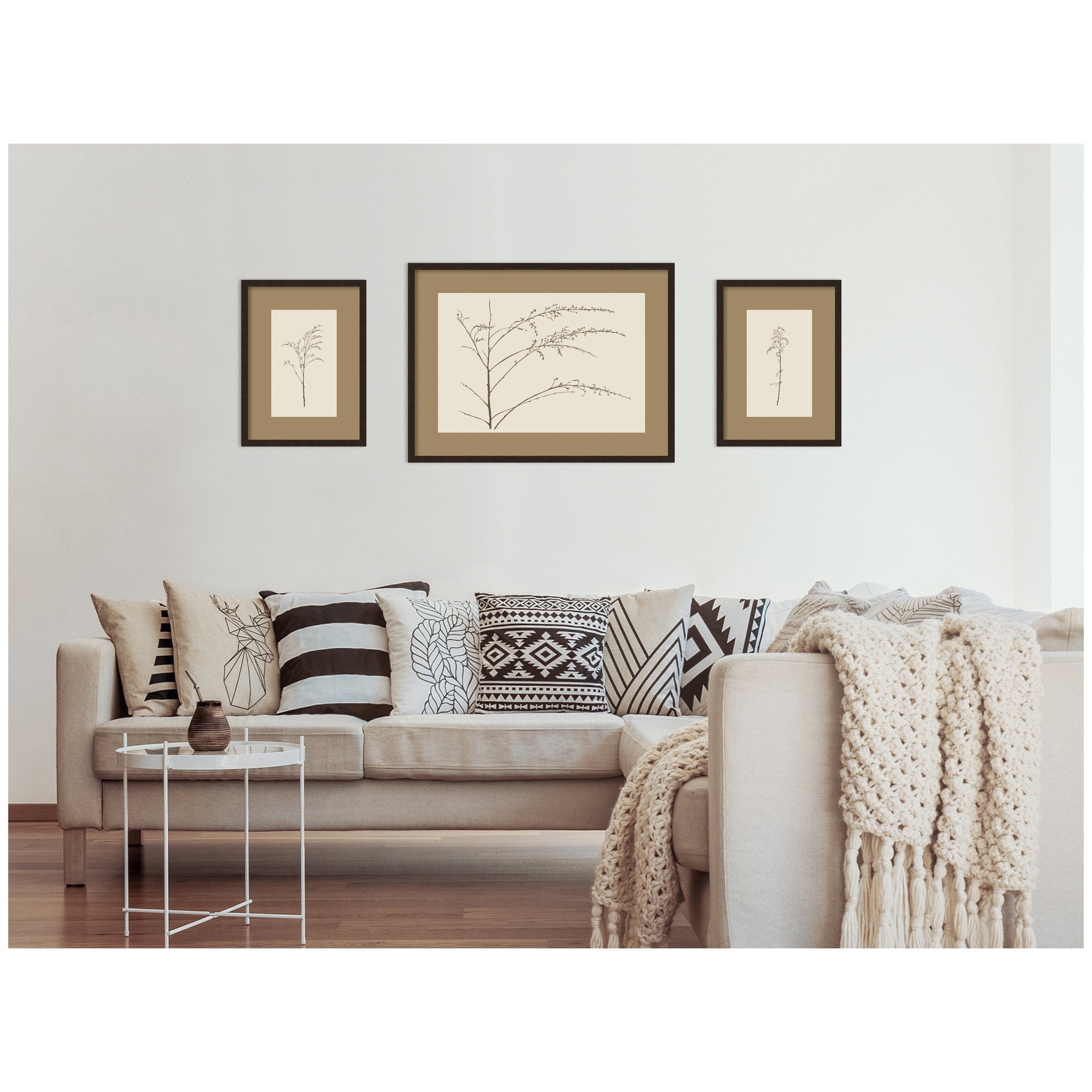 Framed Art Set 3 Piece Set 15x20/24x32 Carlisle Espresso Narrow 7