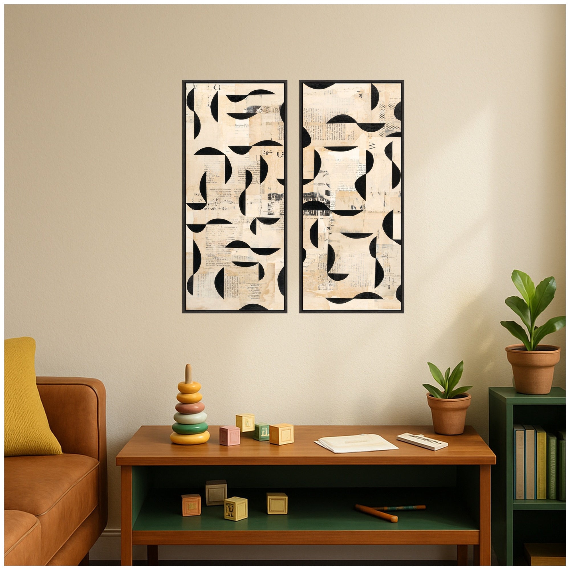 Half Moon Bay Panel 2 Piece Framed Canvas Wall Art Set by Felicia Dadak
