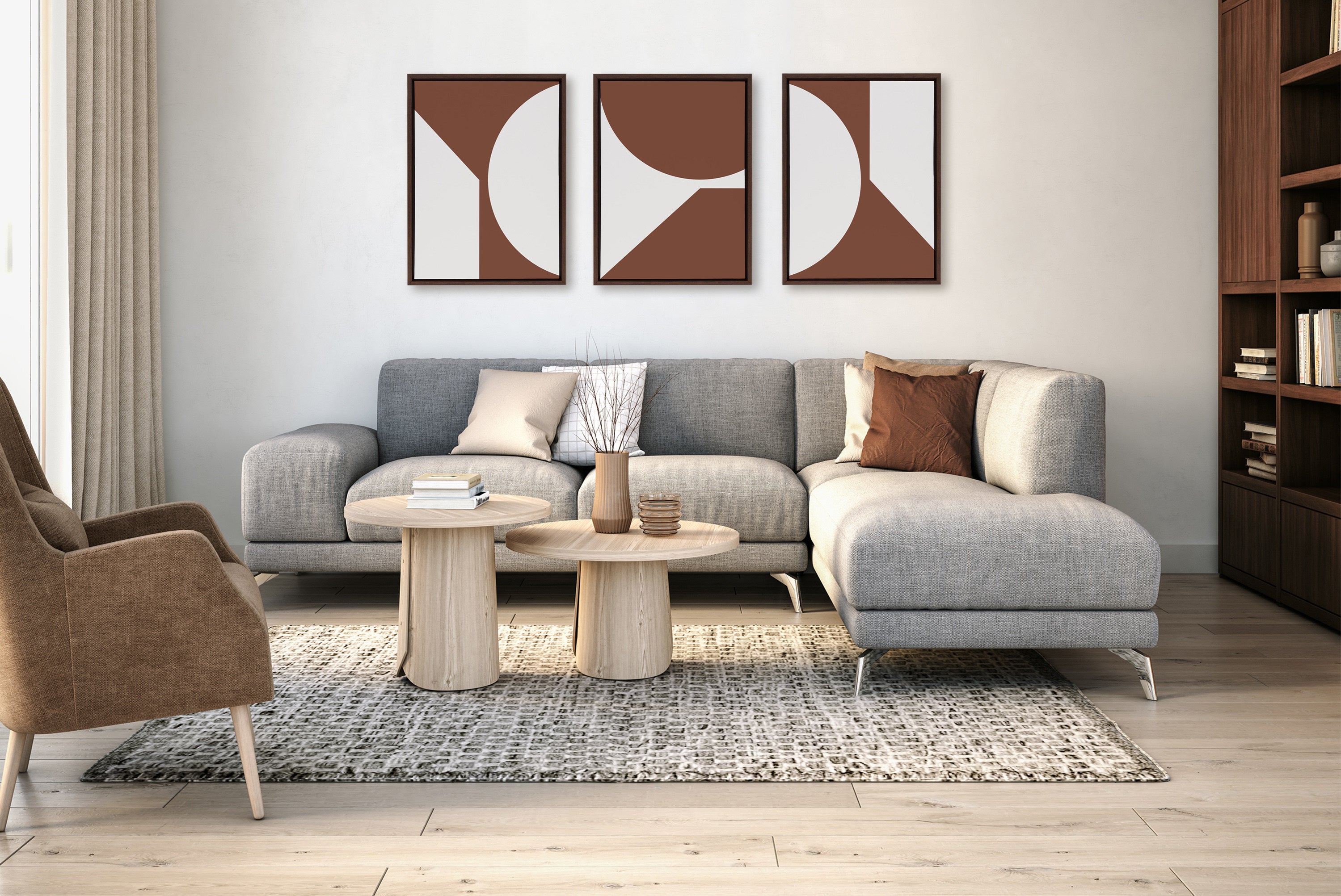 Art Set 3 Piece Set 18x24 Sylvie Walnut 5