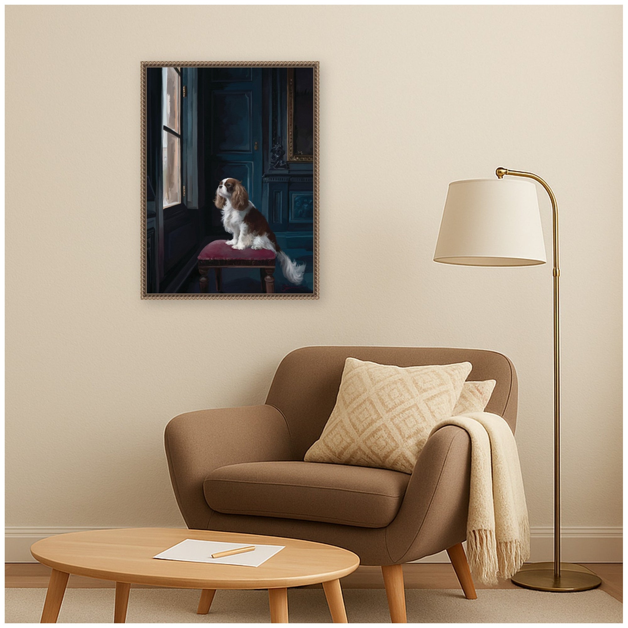 Framed Canvas 18x24 Sylvie Beaded Dark Gold 6