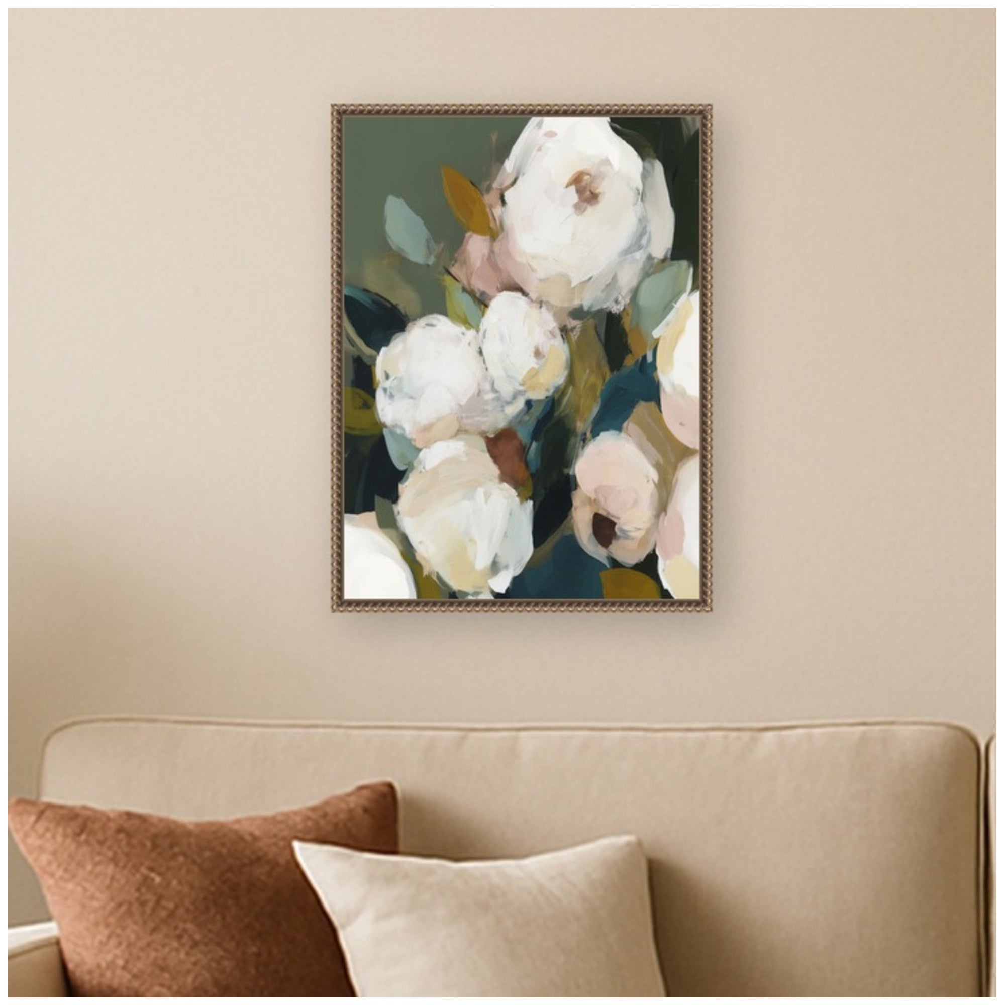 Framed Canvas 18x24 Sylvie Beaded Dark Gold 5