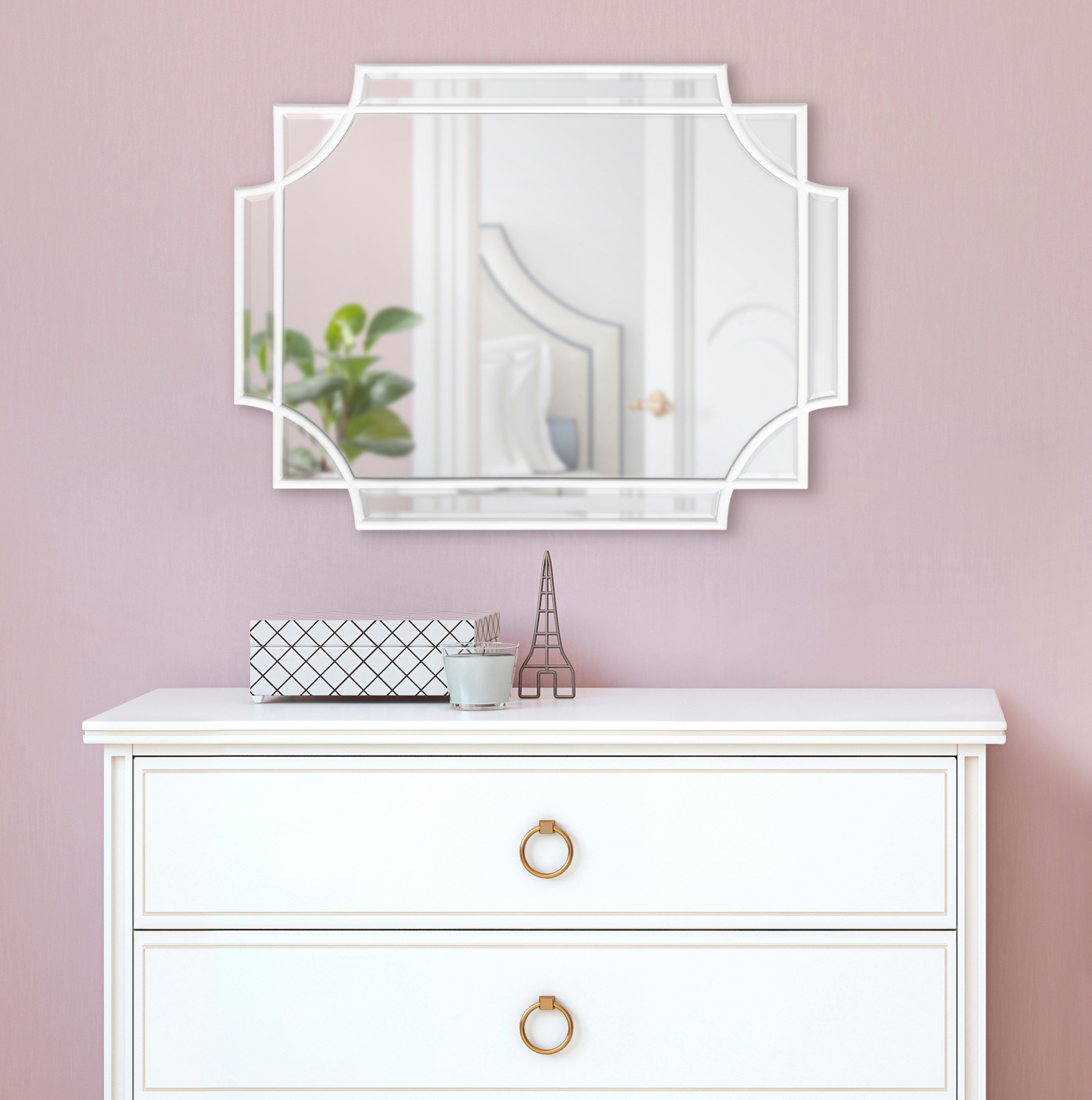 Scallop Mirror 18x24 White 6
